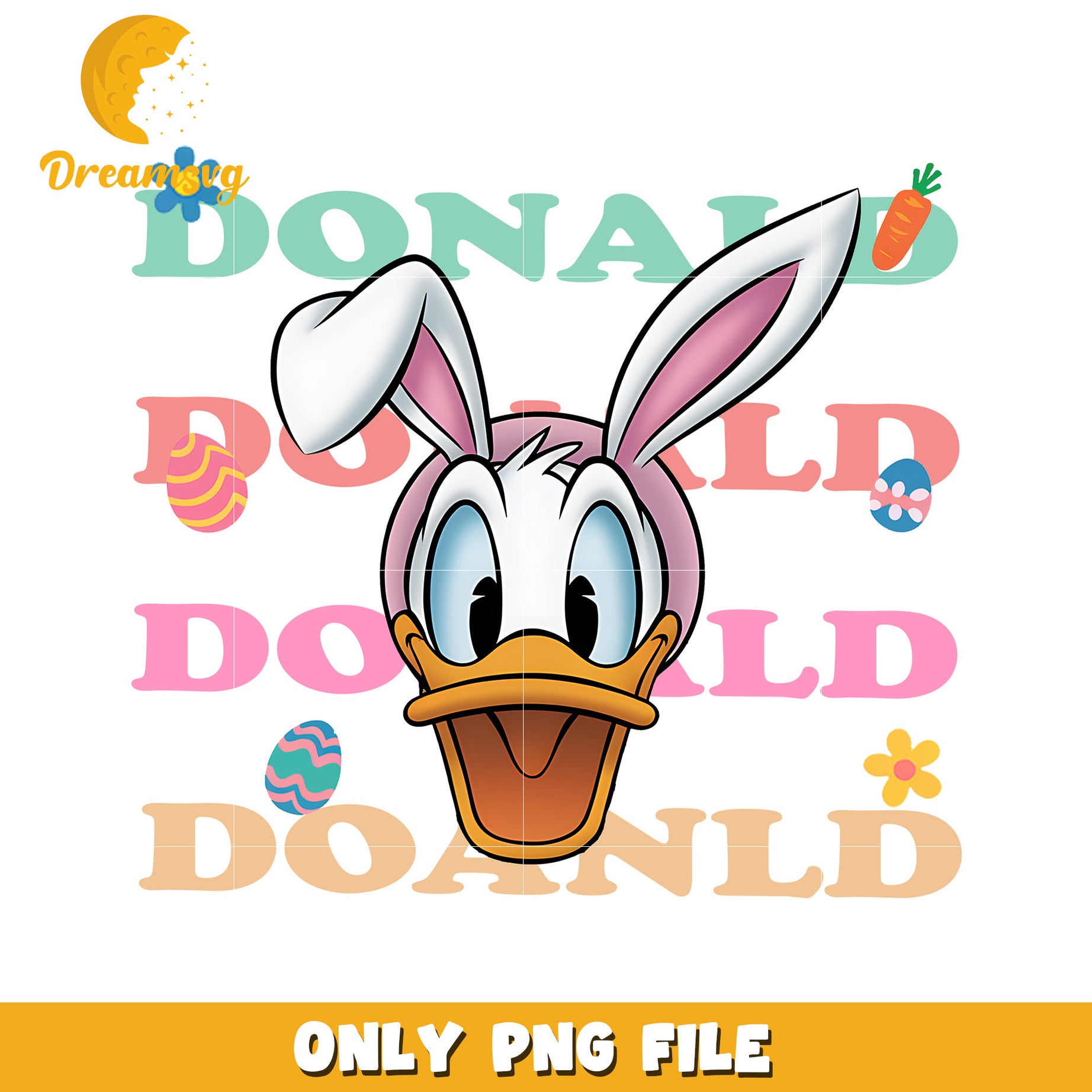 Donald bunny head png, easter day png, disney characters png