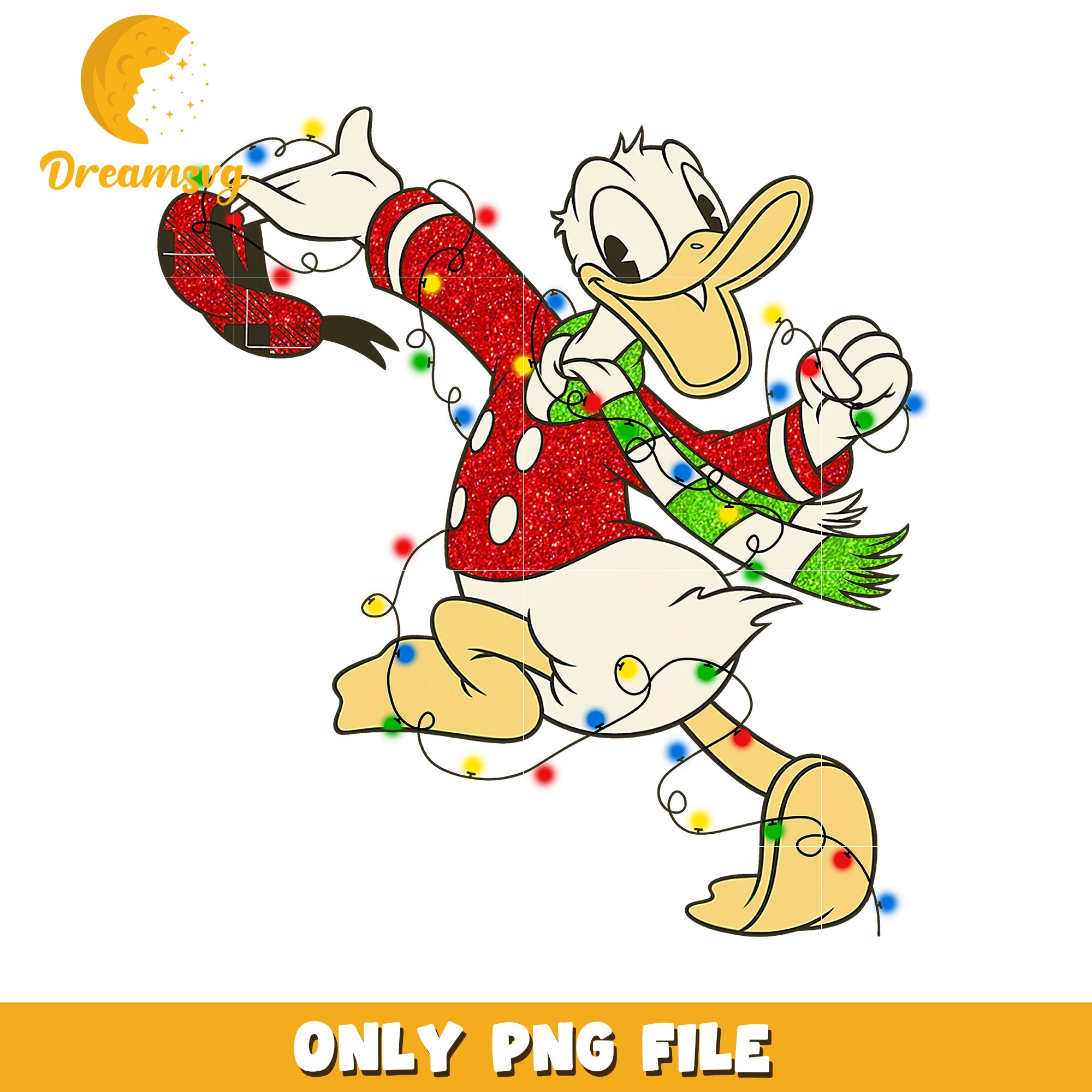Donald christmas design png, merry disney png, holiday magic png