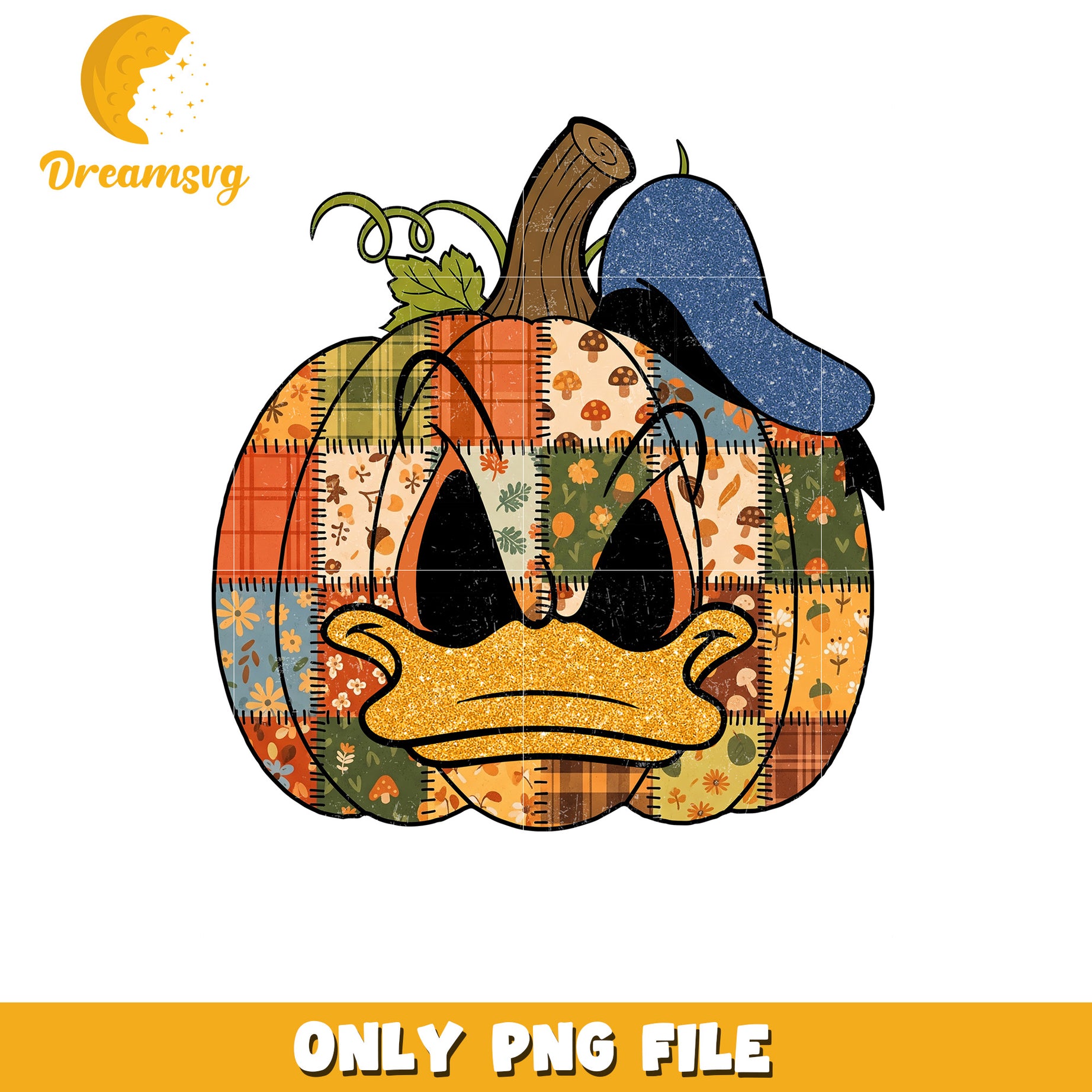 Donald pumpkin design png, halloween cartoons png, spirit halloween png