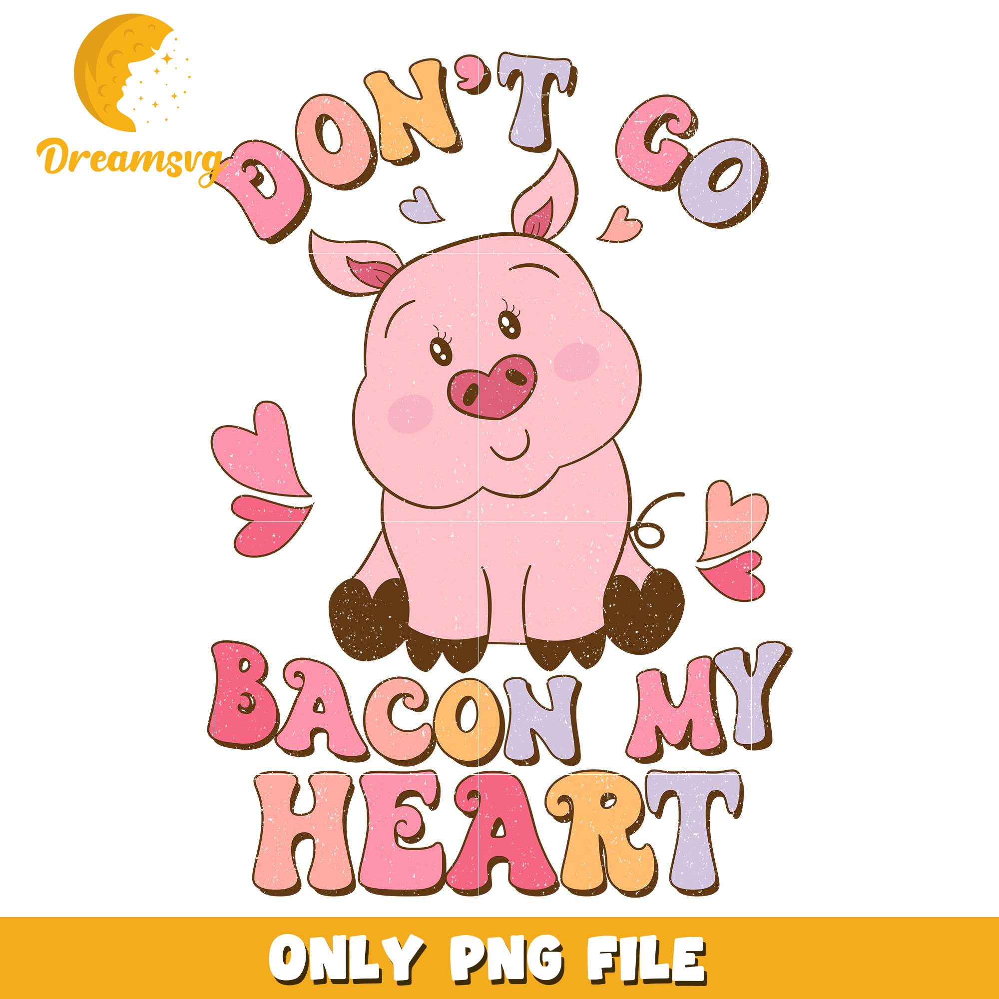 Dont's go bacon my heart png, valentine bacon png, heart png