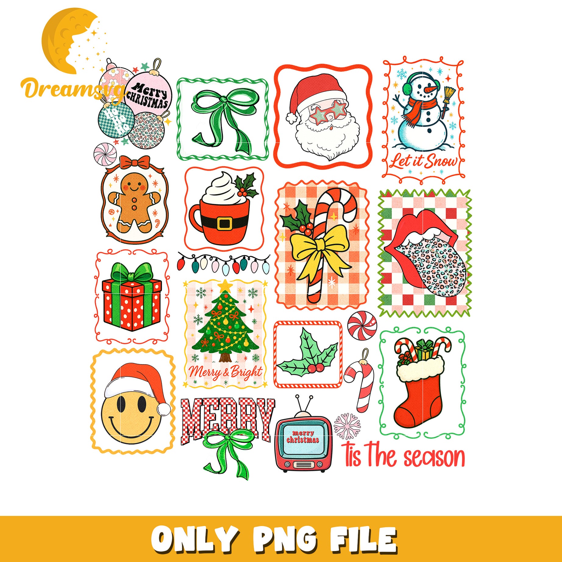 Doodle png, christmas pajamas​ png, winter png