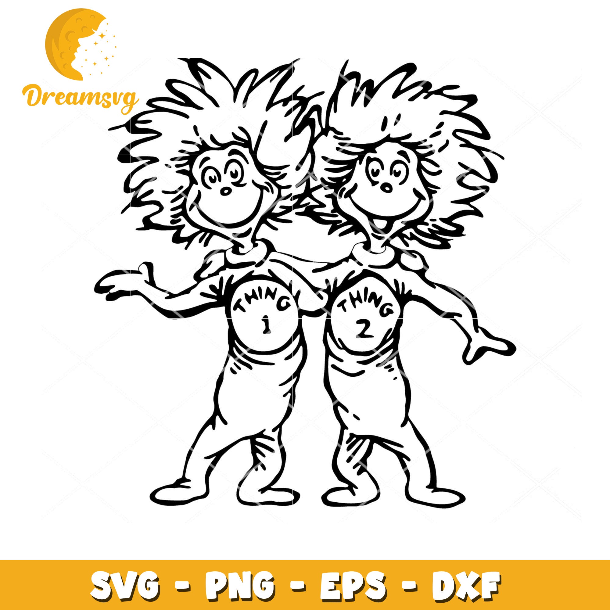 Double Trouble Thing 1 and Thing 2 SVG Instant Download File