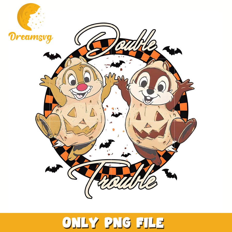 Double trouble chipmunk png, halloween candy png, spooky halloween png