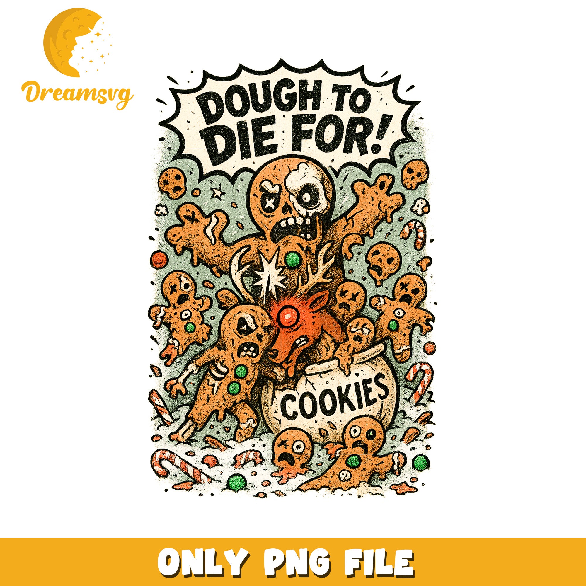 Dough to die for png, white christmas​ png, christmas snow png