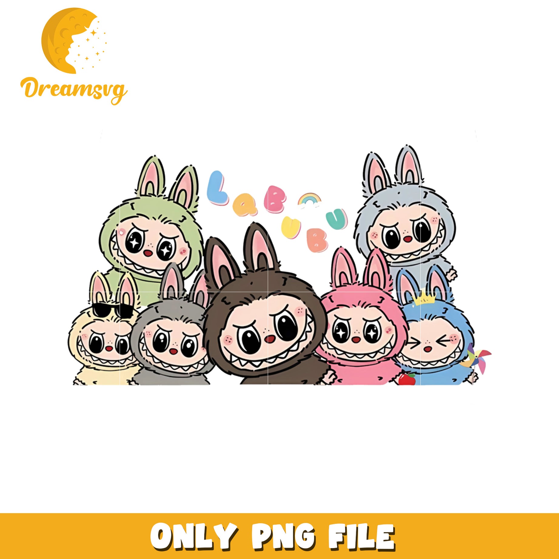 Download Cute Labubu Bunny PNG Characters for Fun Designs
