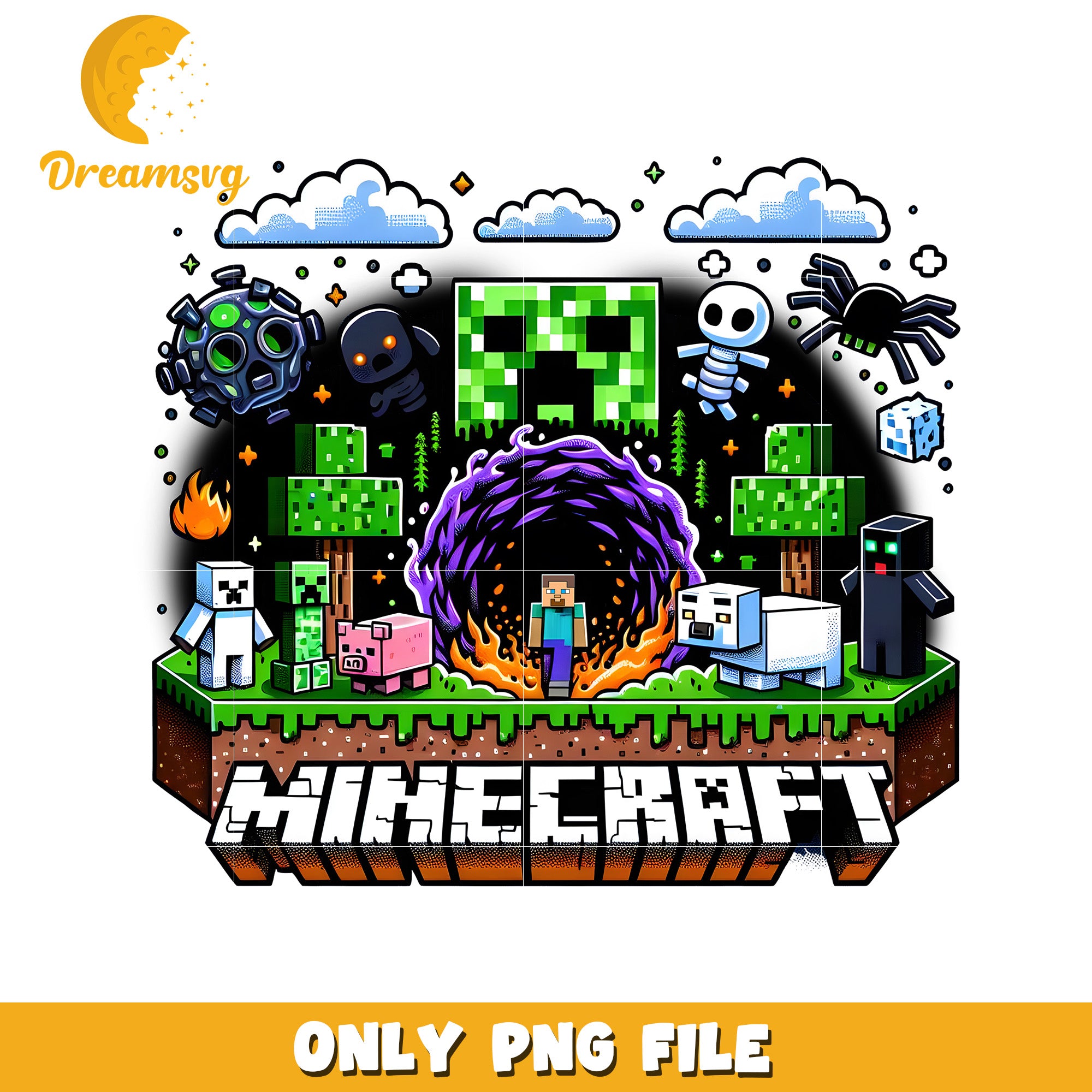 Download Minecraft PNG File, Fun Gaming Artwork for Fans – DreamSVG Store
