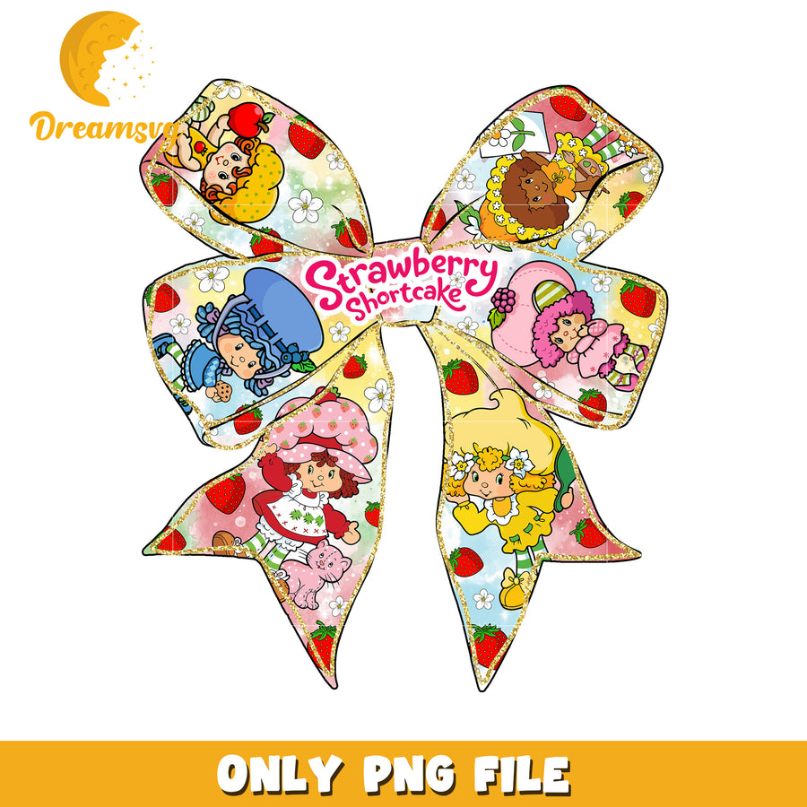 Download Strawberry Shortcake Bow PNG, Cute Retro Design