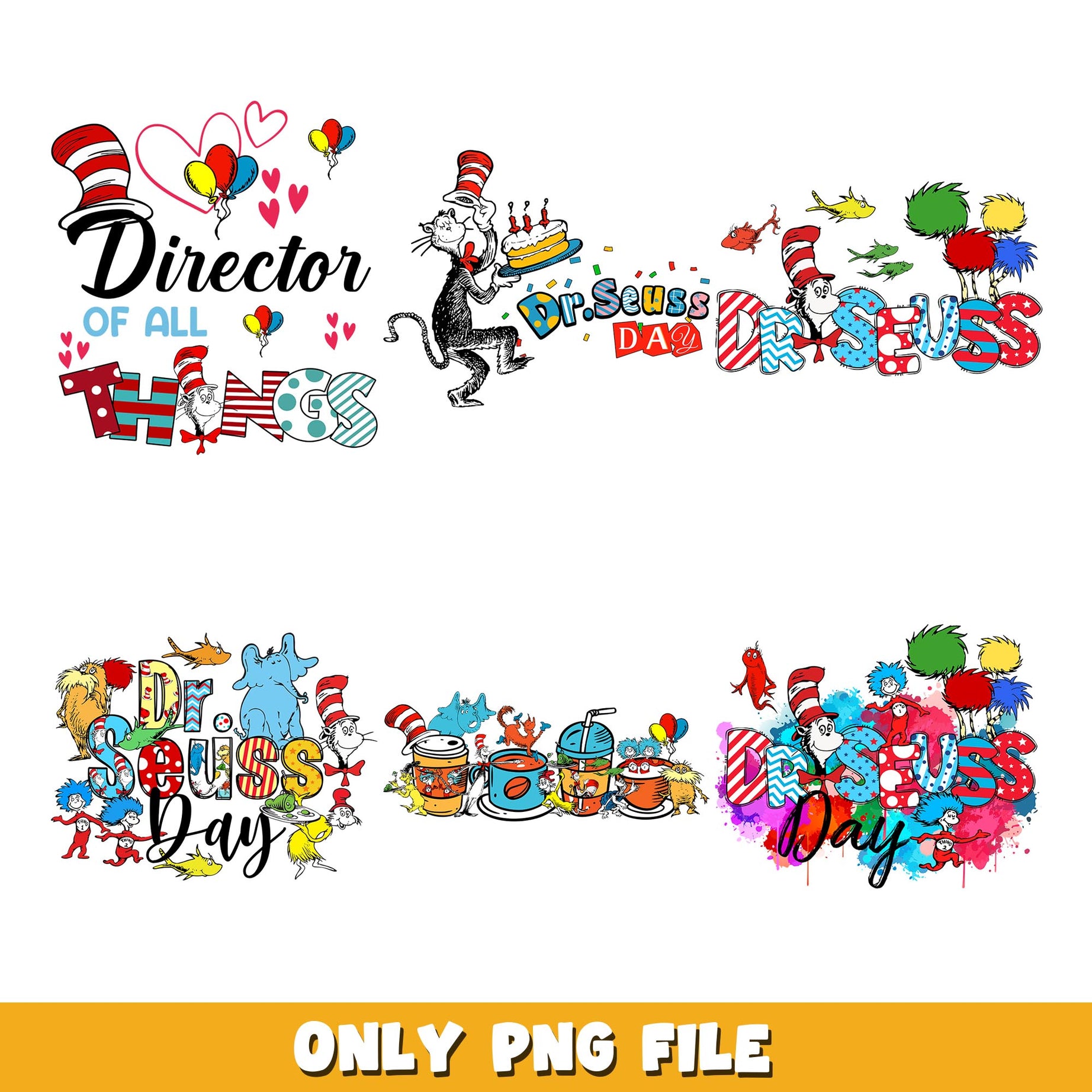 Heart Dr seuss png, Dr Seuss  bundle png, cartoon png 