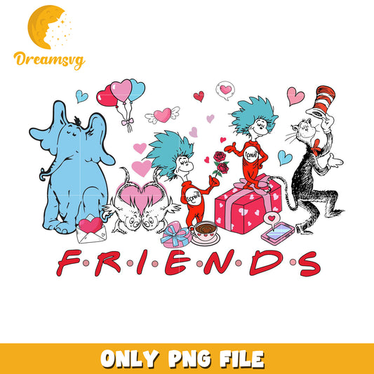 Dr.Seuss friends valentine png, dr.seuss characters png