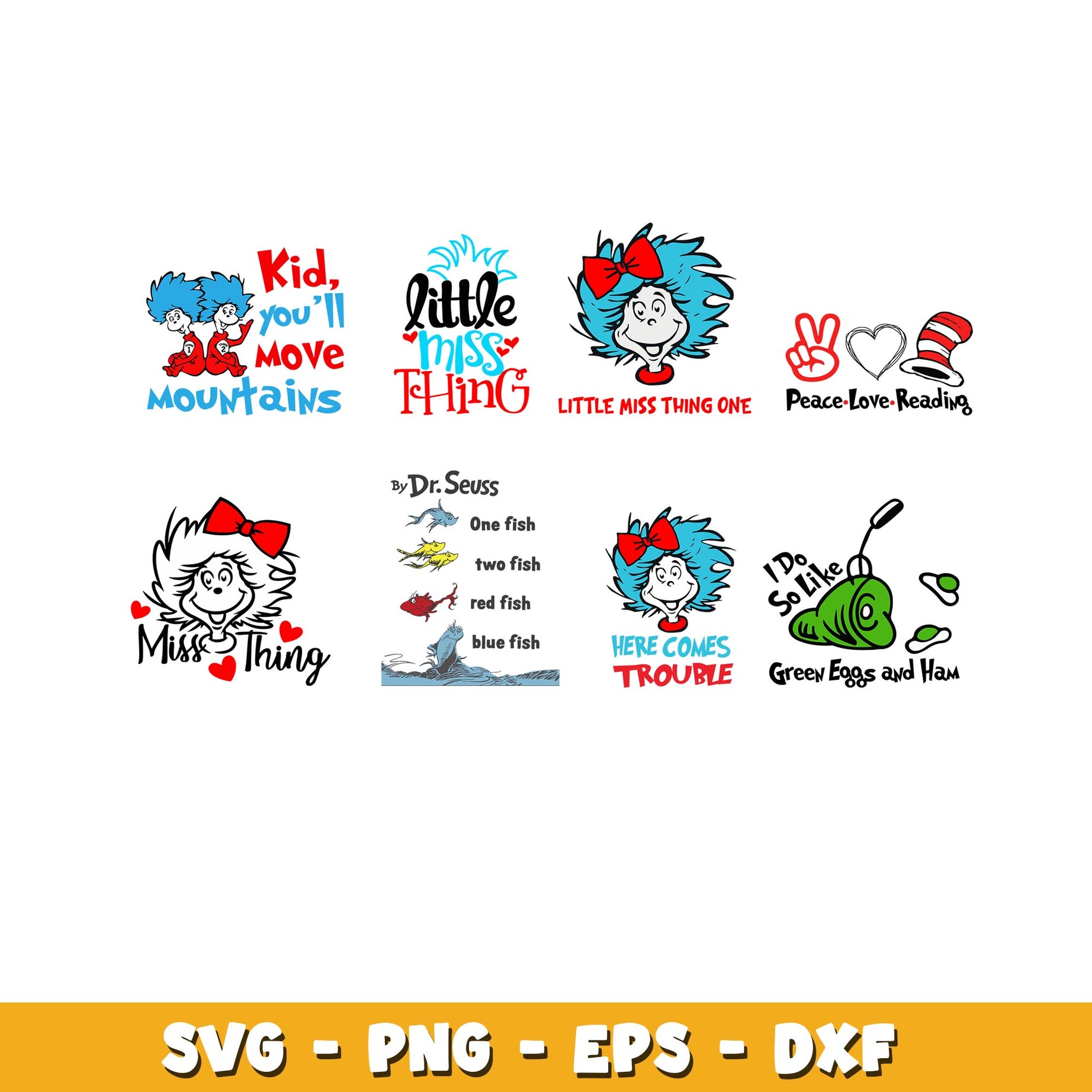 Dr Seuss Day svg, Dr. Seuss bundle svg, Holiday svg  