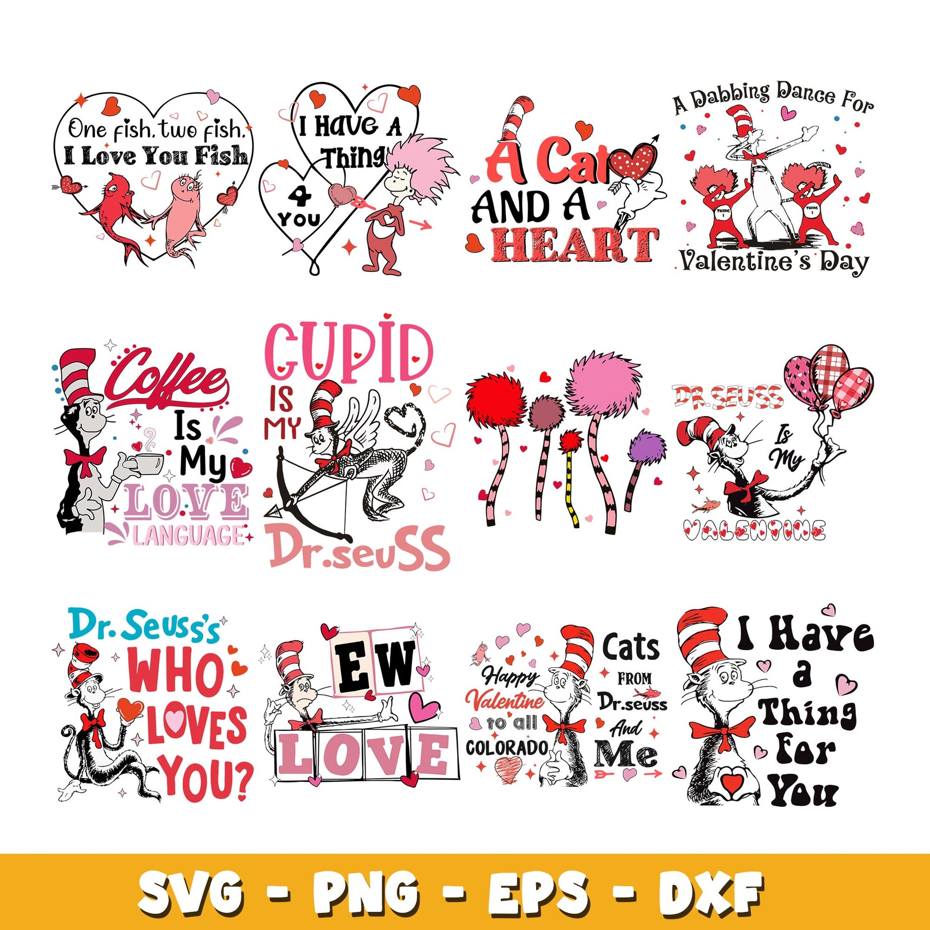 Dr Seuss love xoxo svg, Dr. Seuss bundle svg, Holiday svg  