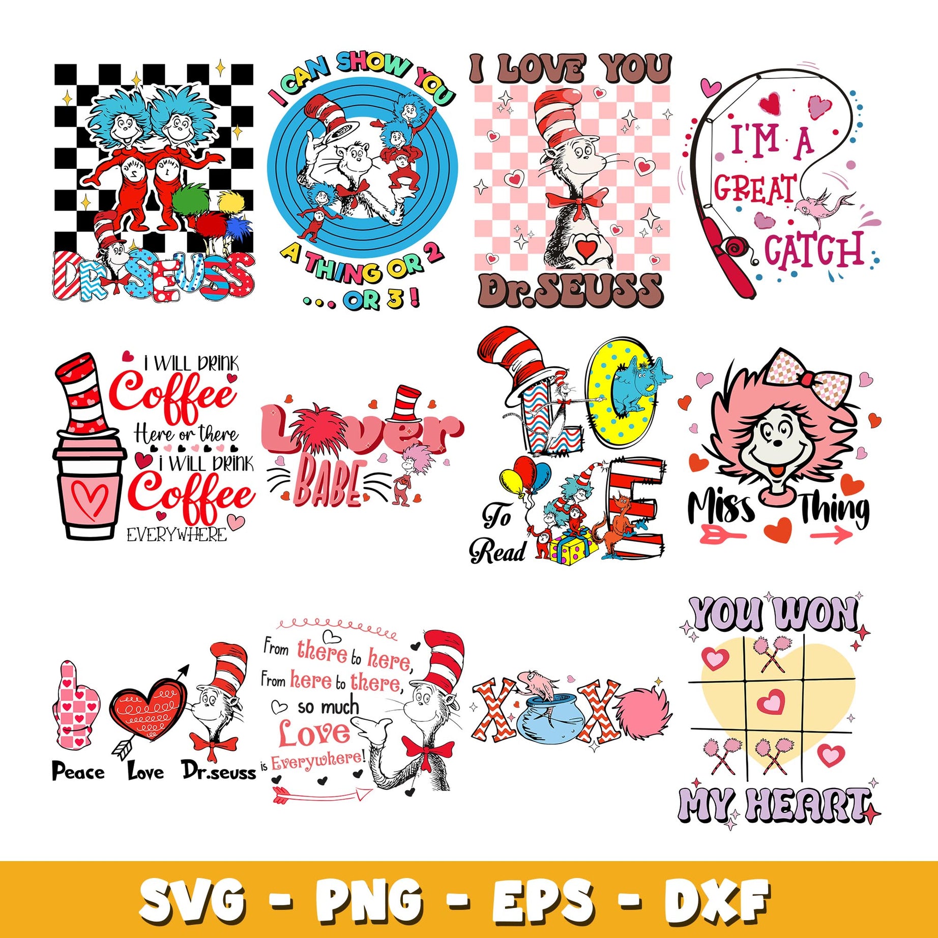 Love from Dr. Seuss svg, Dr. Seuss bundle svg, Holiday svg  