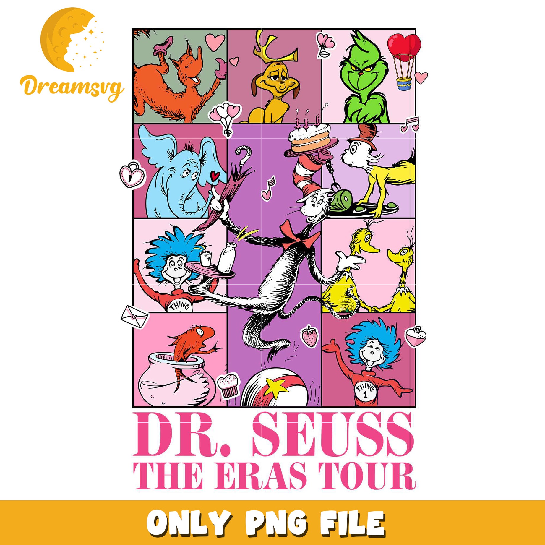 Dr.Seuss the eras tour valentine png, dr.seuss valentine png