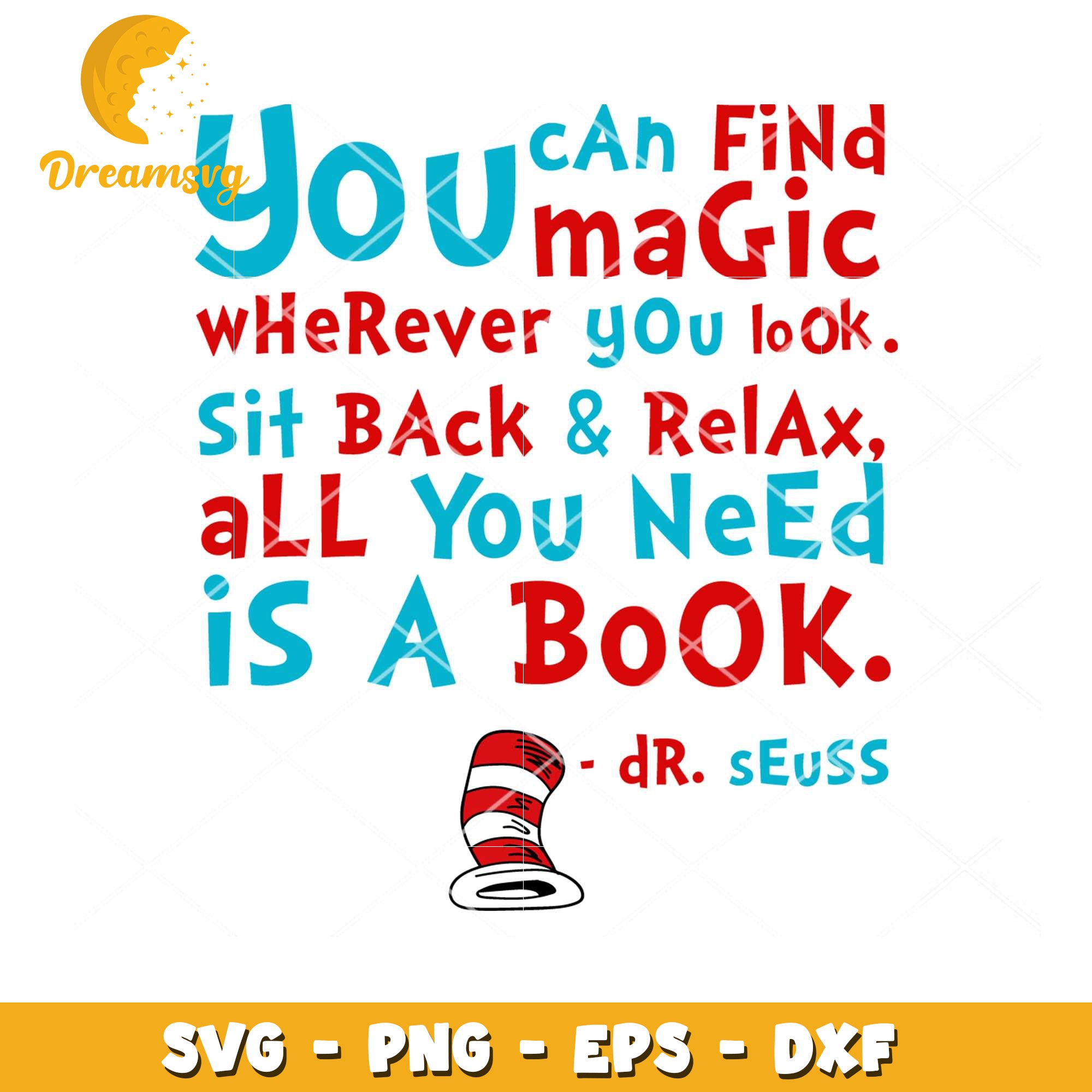 Dr Seuss Book SVG Cut File
