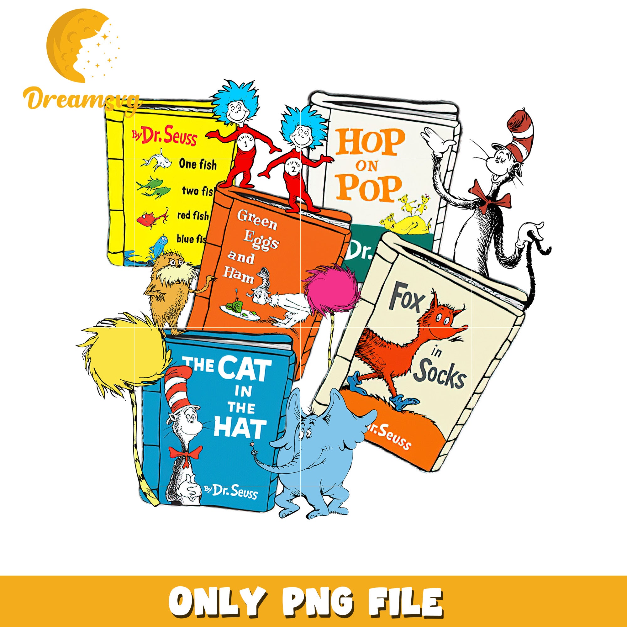 Dr Seuss Book Stack PNG Clipart