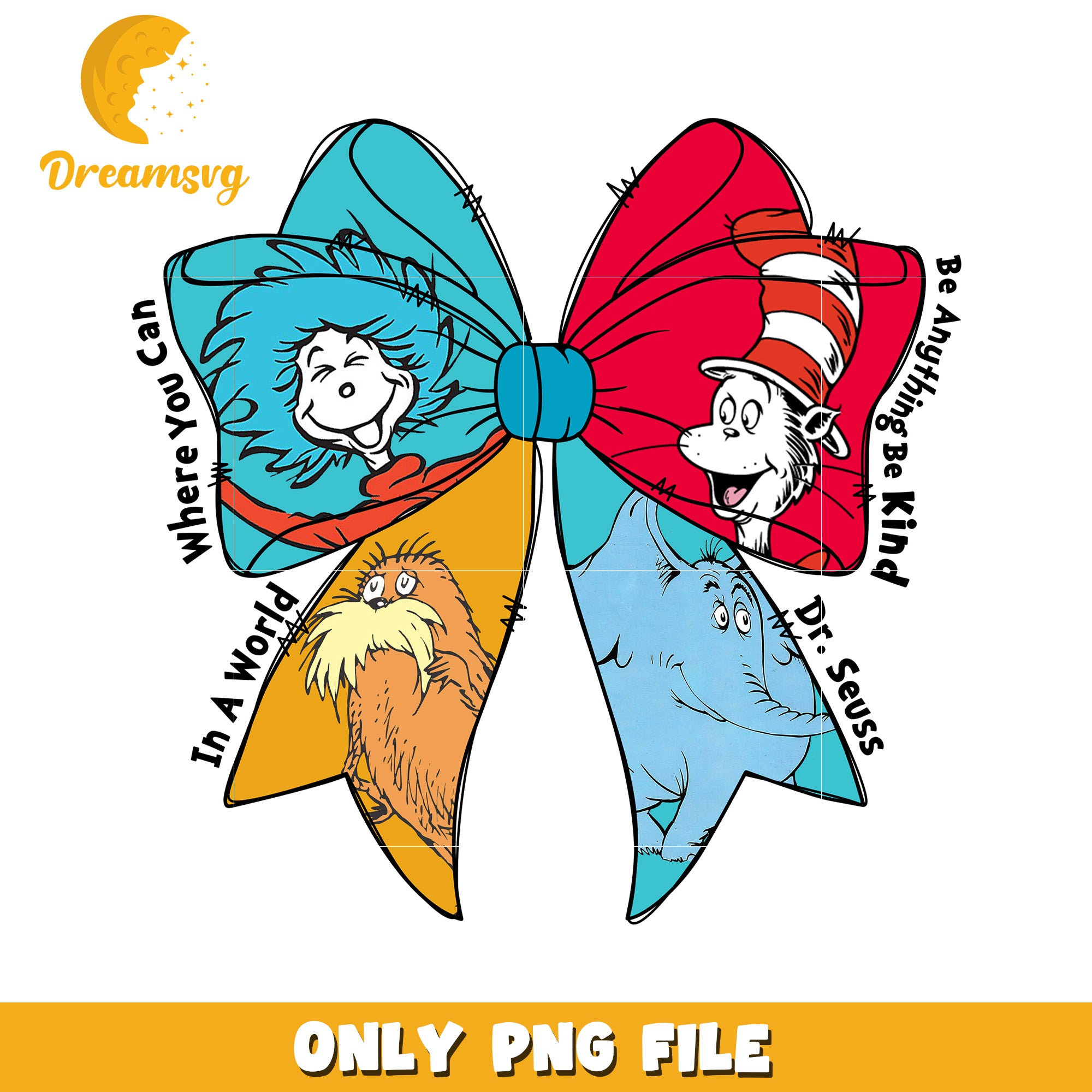 Dr Seuss Bow PNG File  Instant Download