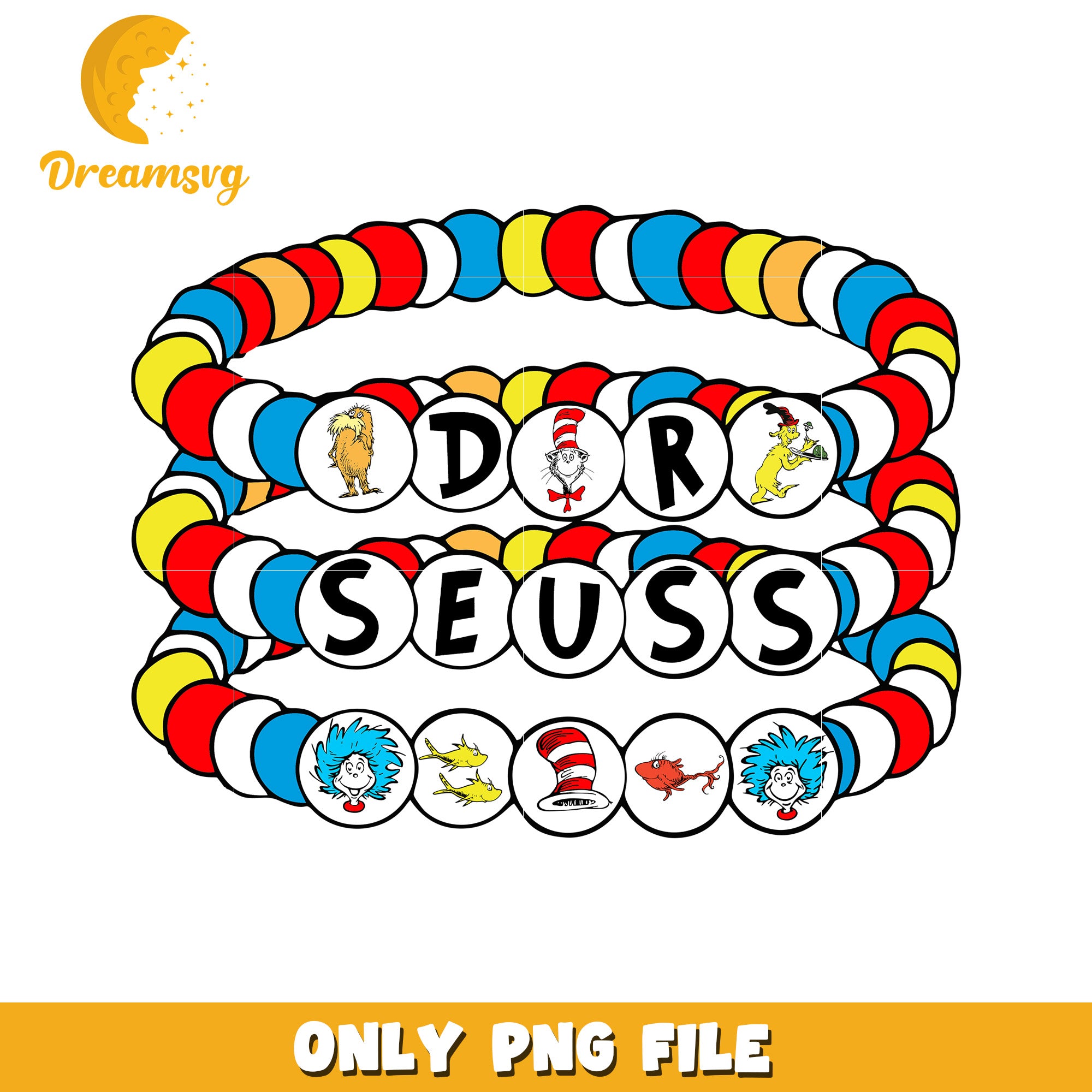 Dr Seuss Bracelet PNG Printable