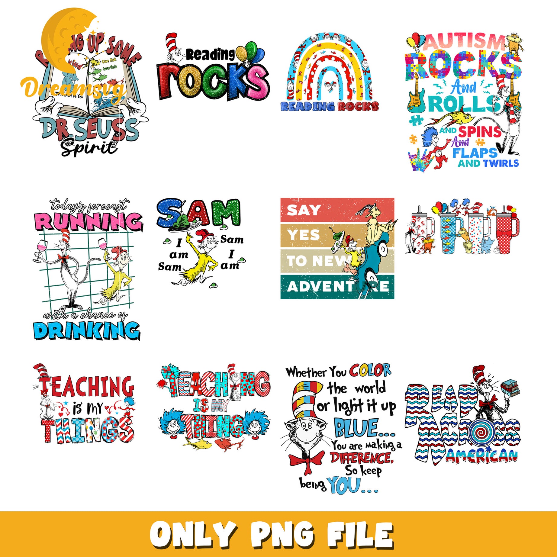 Dr Seuss Bundle PNG Designs