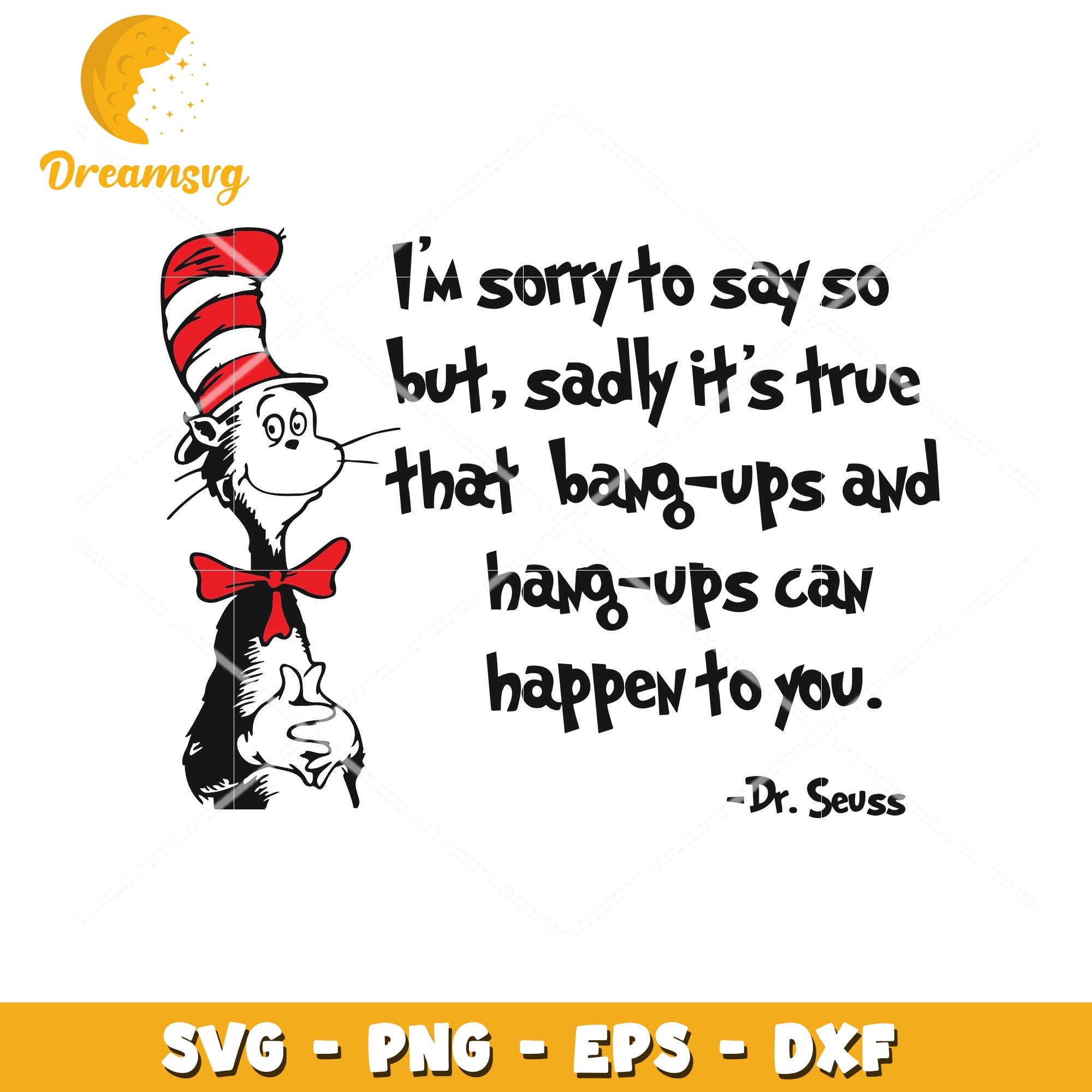 Dr Seuss Cat Hang Ups SVG
