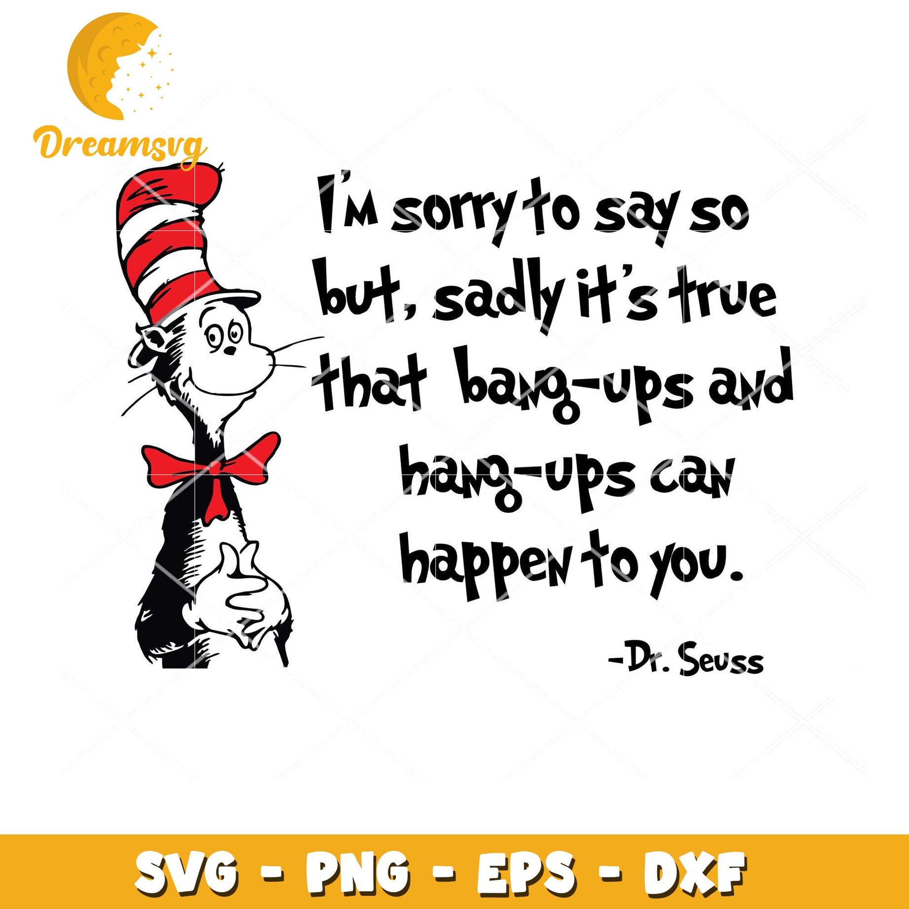 Dr Seuss Cat Hang Ups SVG Cut File