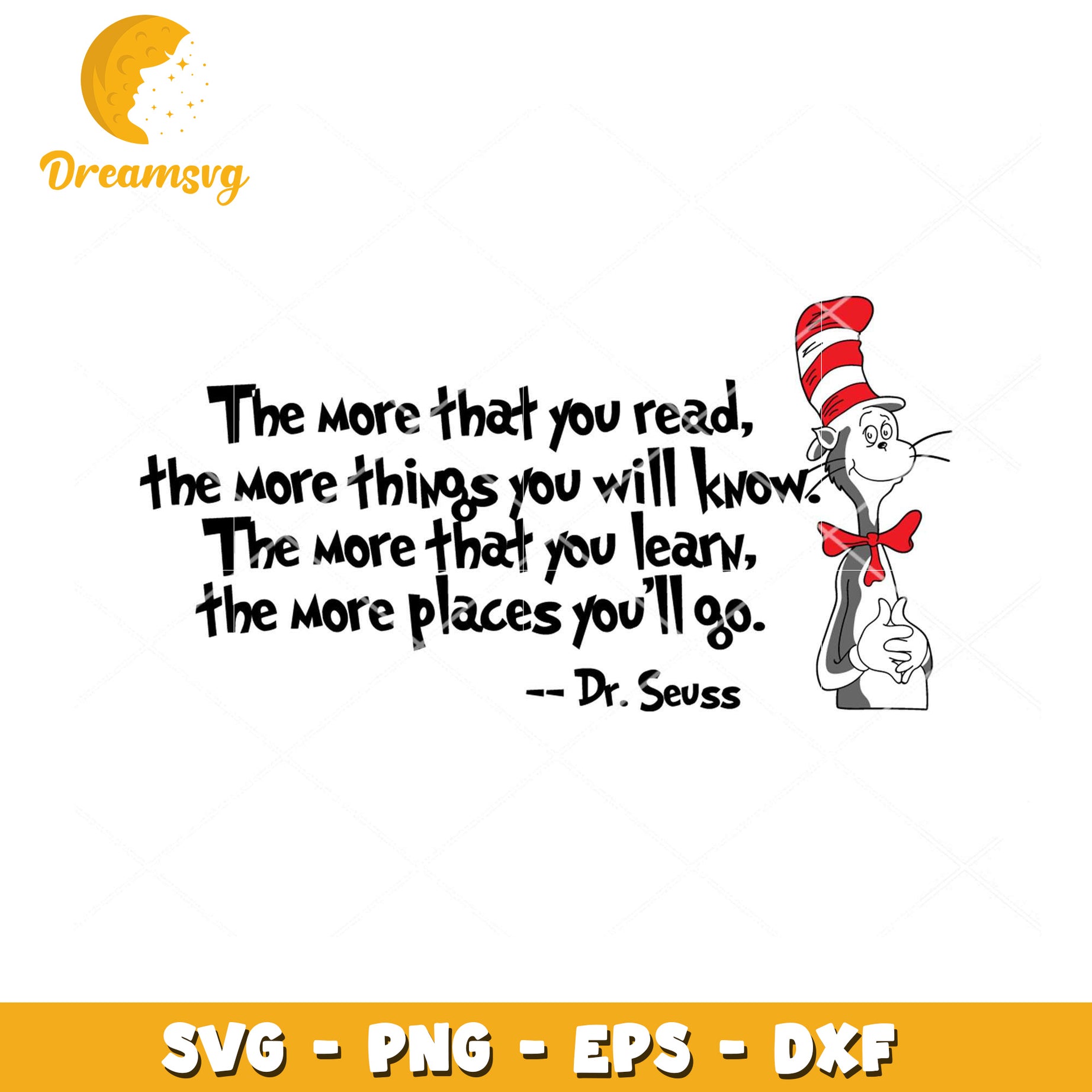 Dr Seuss Cat Quote SVG Cut File