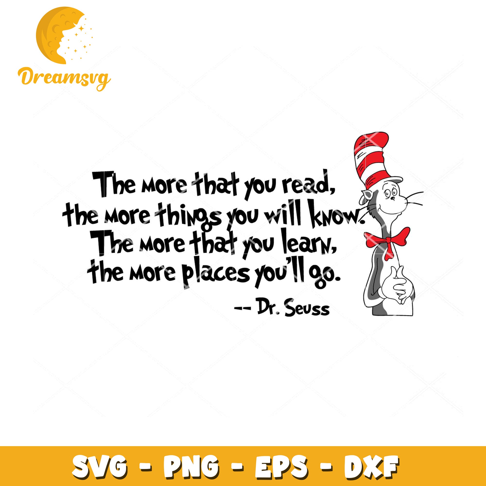 Dr Seuss Cat Quote SVG Cut File