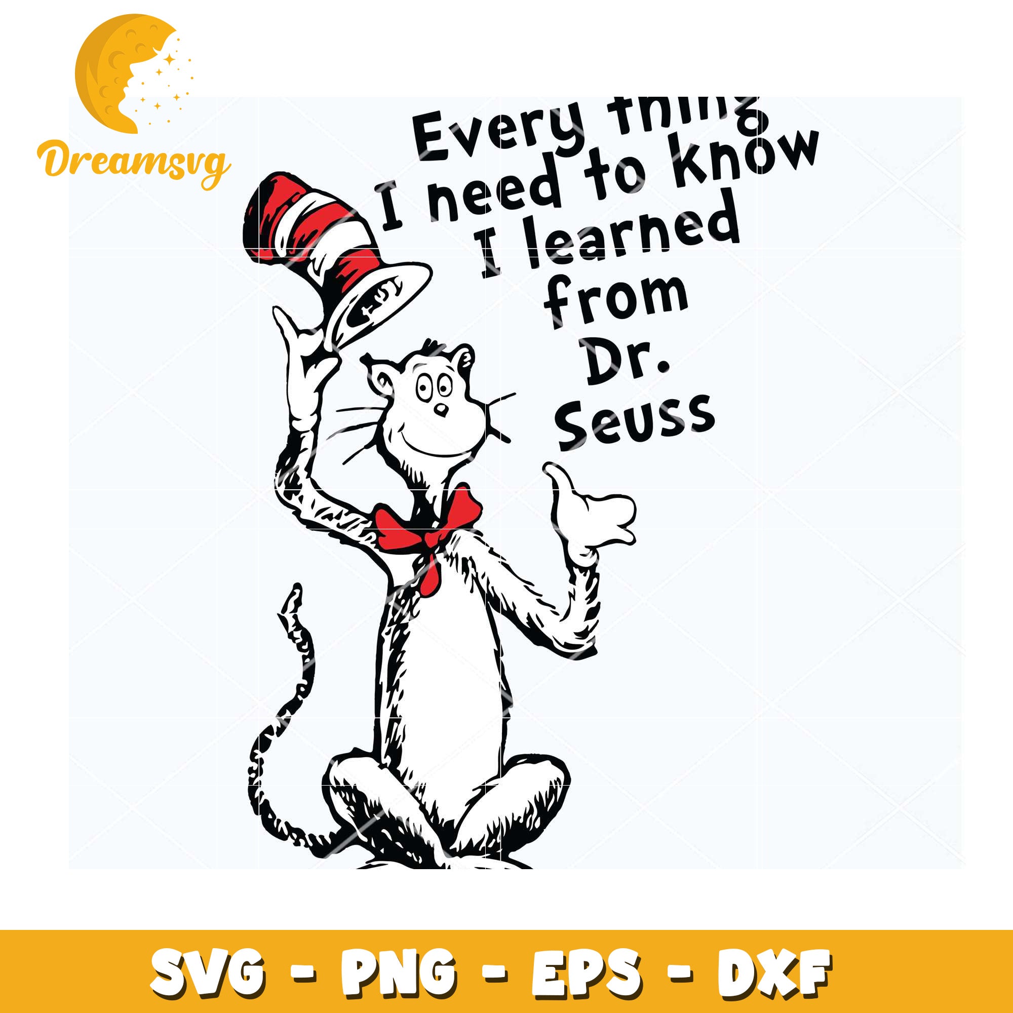 Dr Seuss Cat SVG Cut File Instant Download