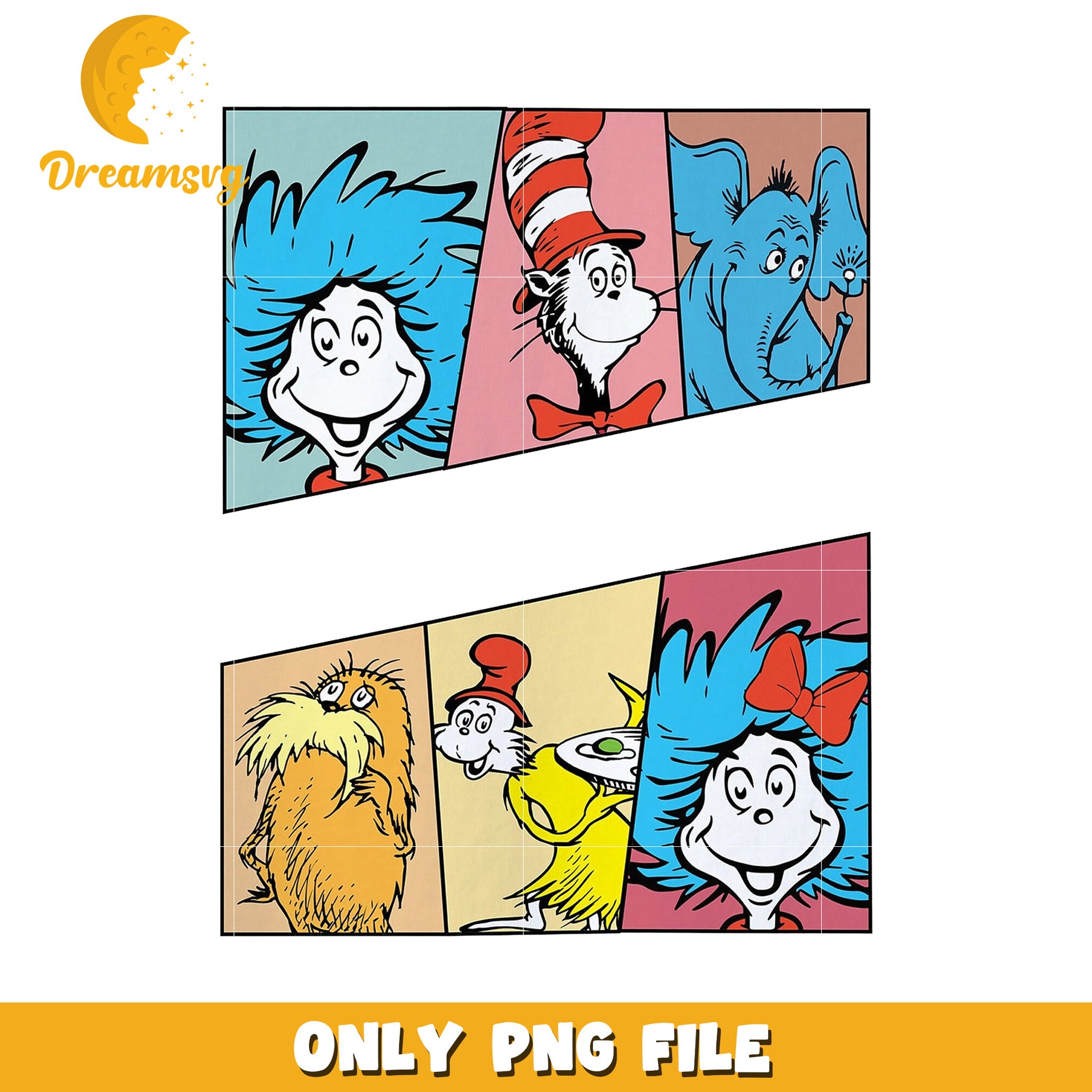 Dr Seuss Characters PNG Sublimation