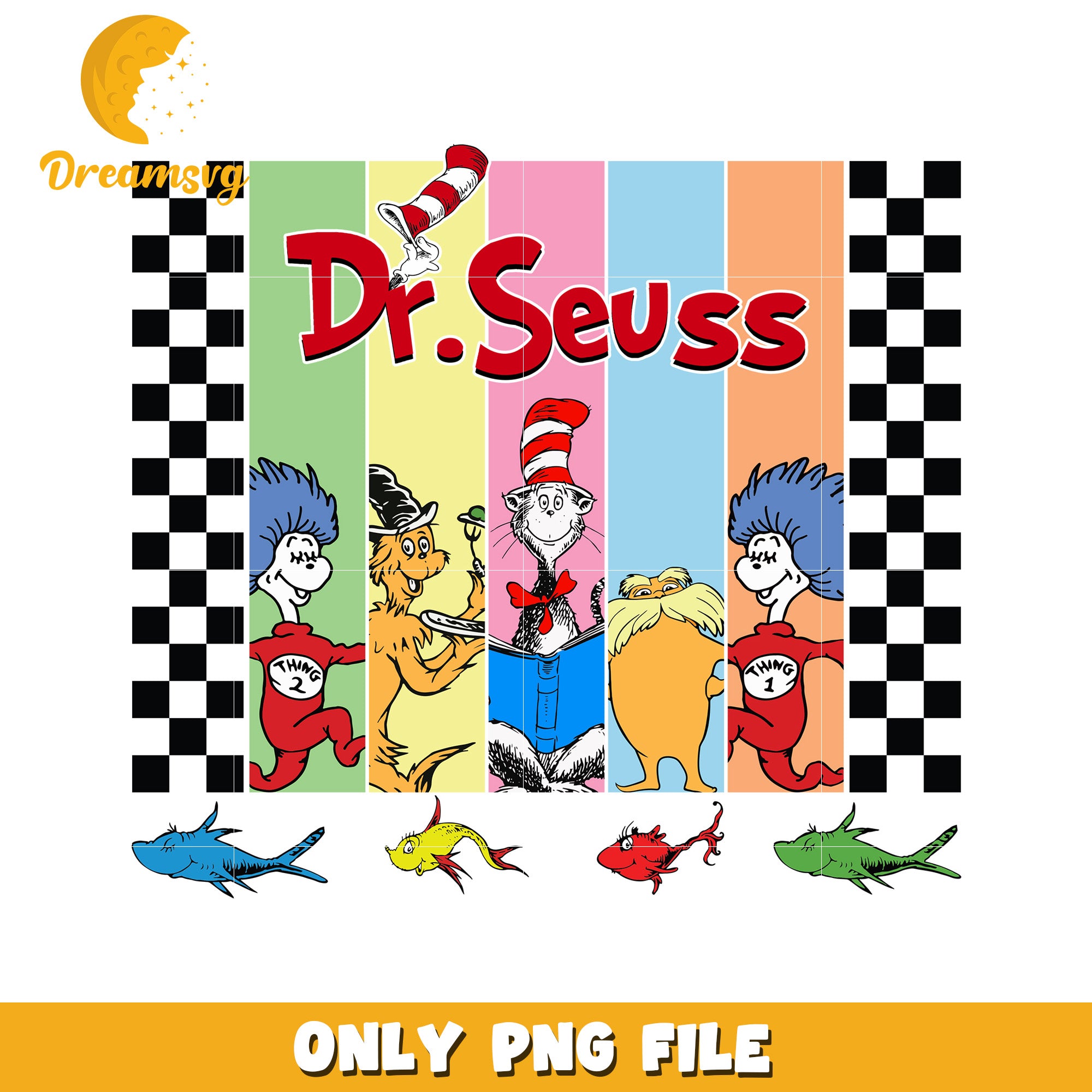 Dr Seuss Colorful Characters Fun PNG Image Download
