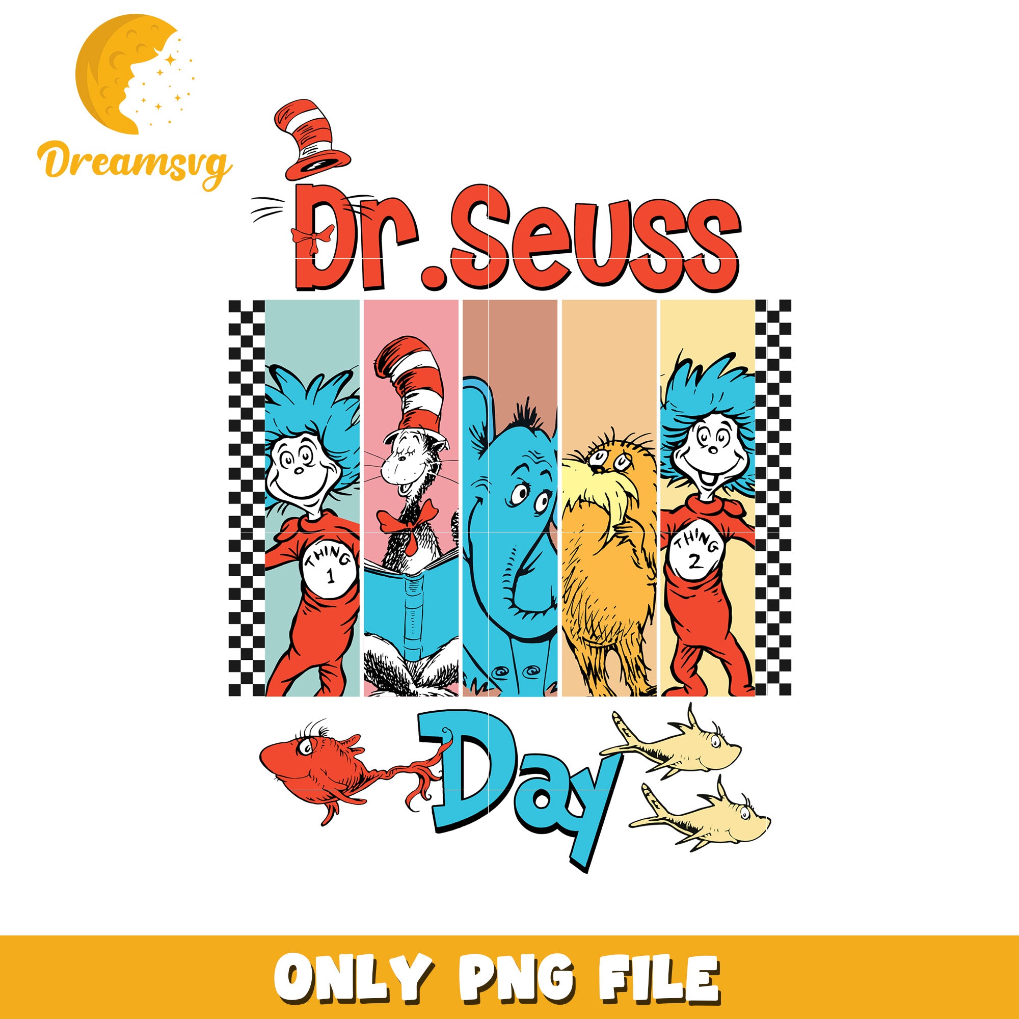 Dr Seuss Day Colorful Design Fun Printable PNG File