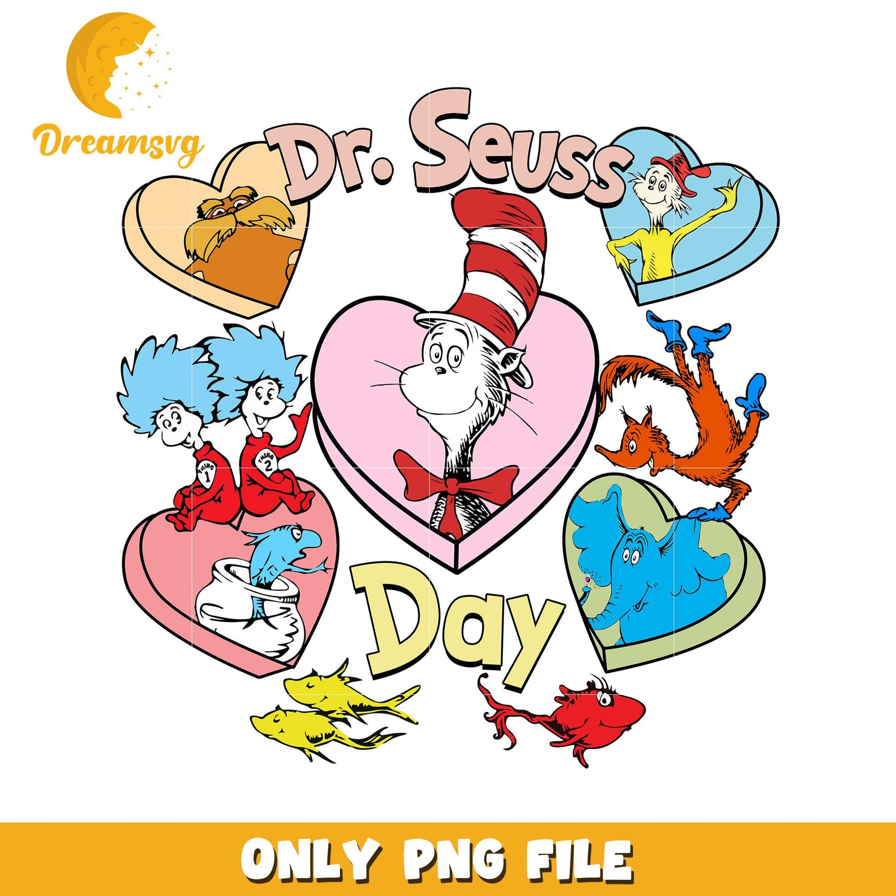 Dr Seuss Day Colorful PNG Art for Celebrations and Crafts