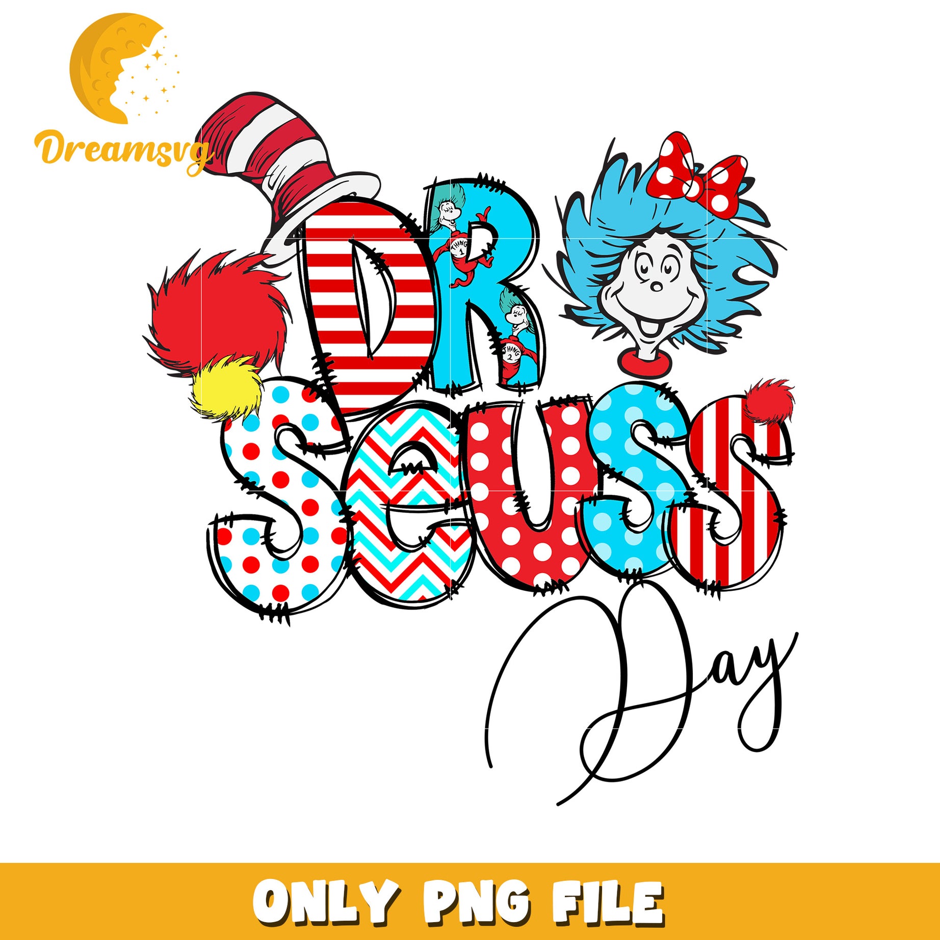 Dr Seuss Day PNG Design - Sublimation