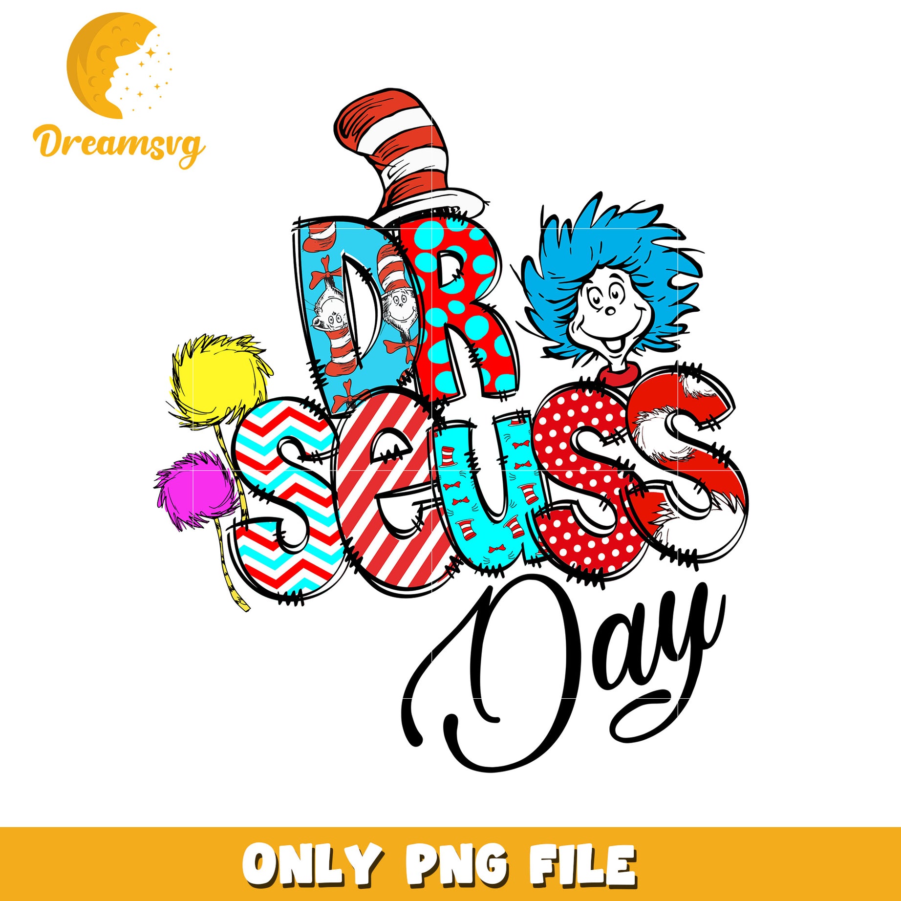 Dr Seuss Day PNG Design