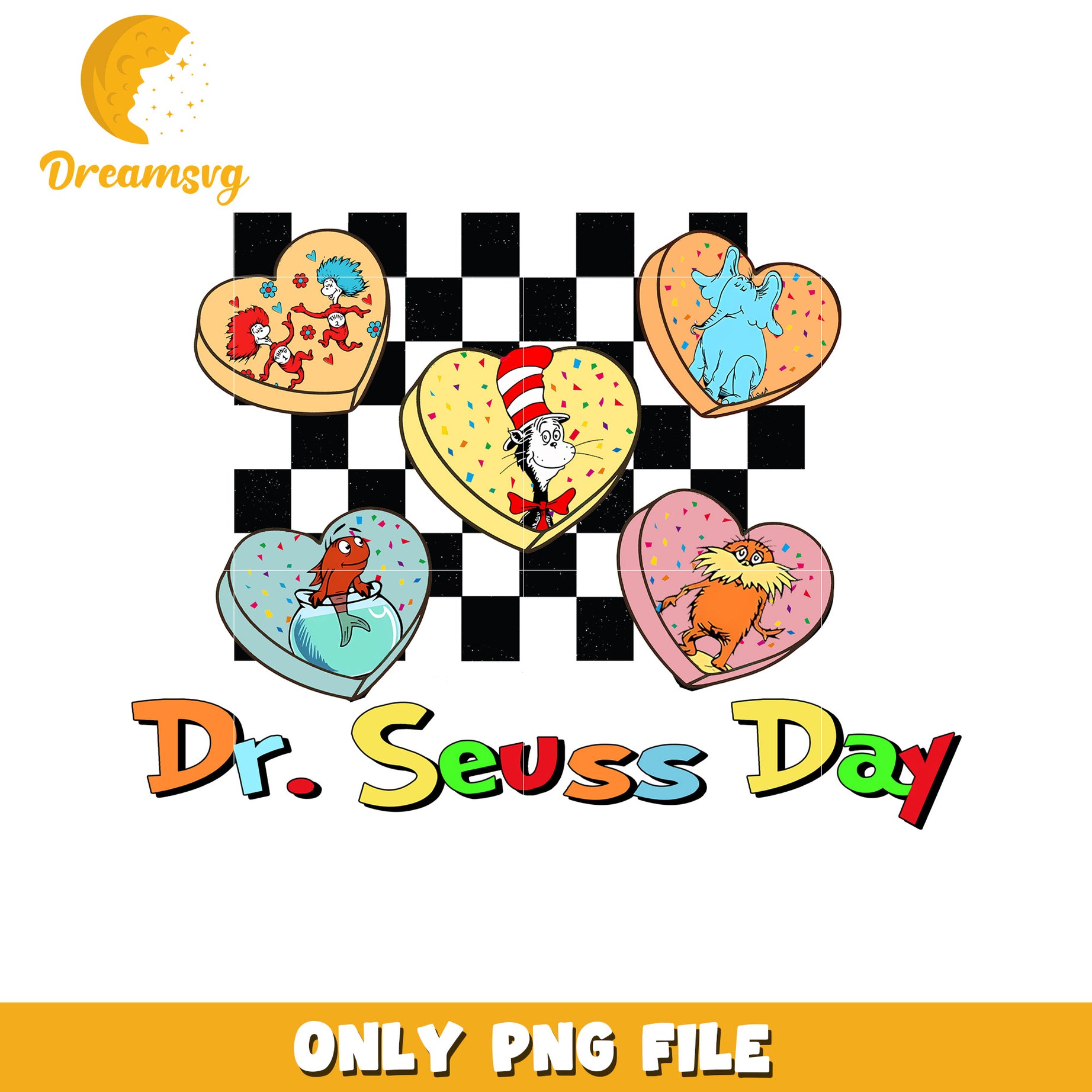 Dr Seuss Day PNG Heart Cookies