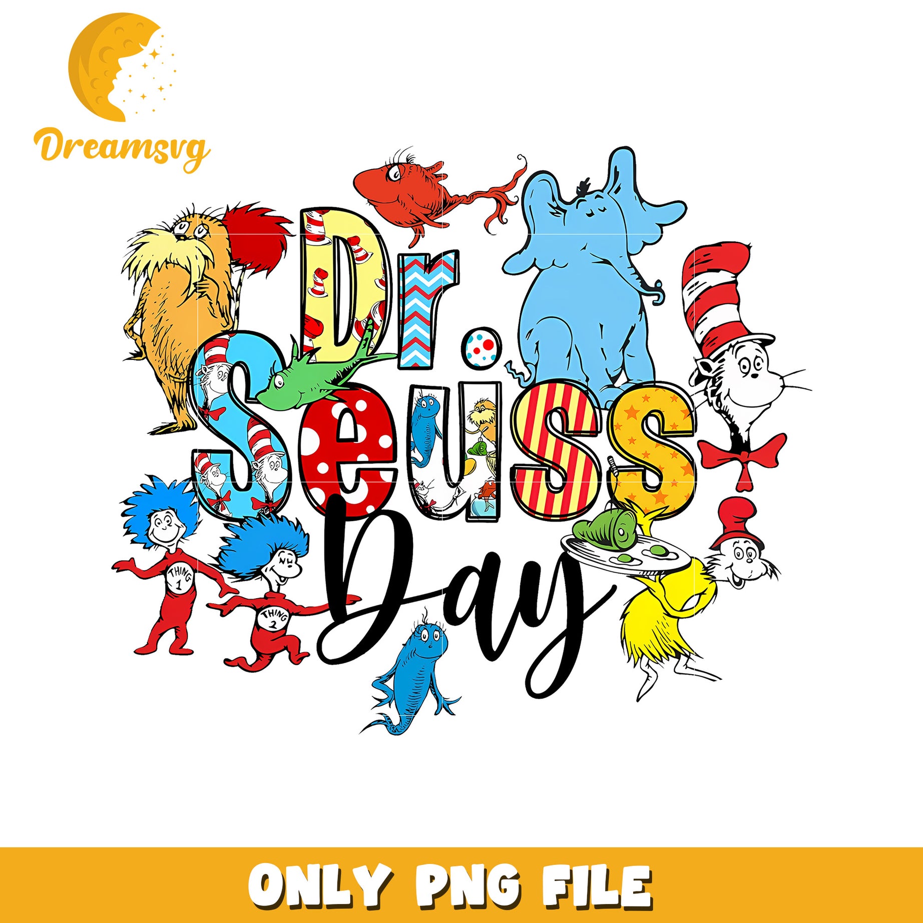 Dr Seuss Day PNG Printable Design