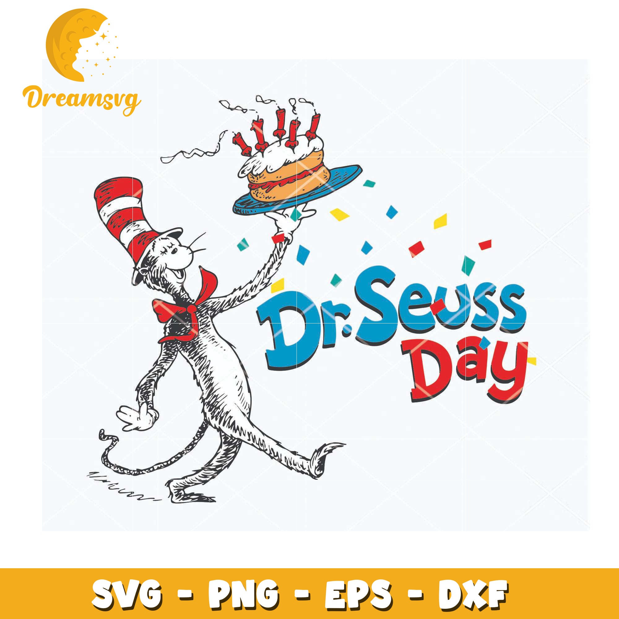 Dr Seuss Day SVG Cat Cake