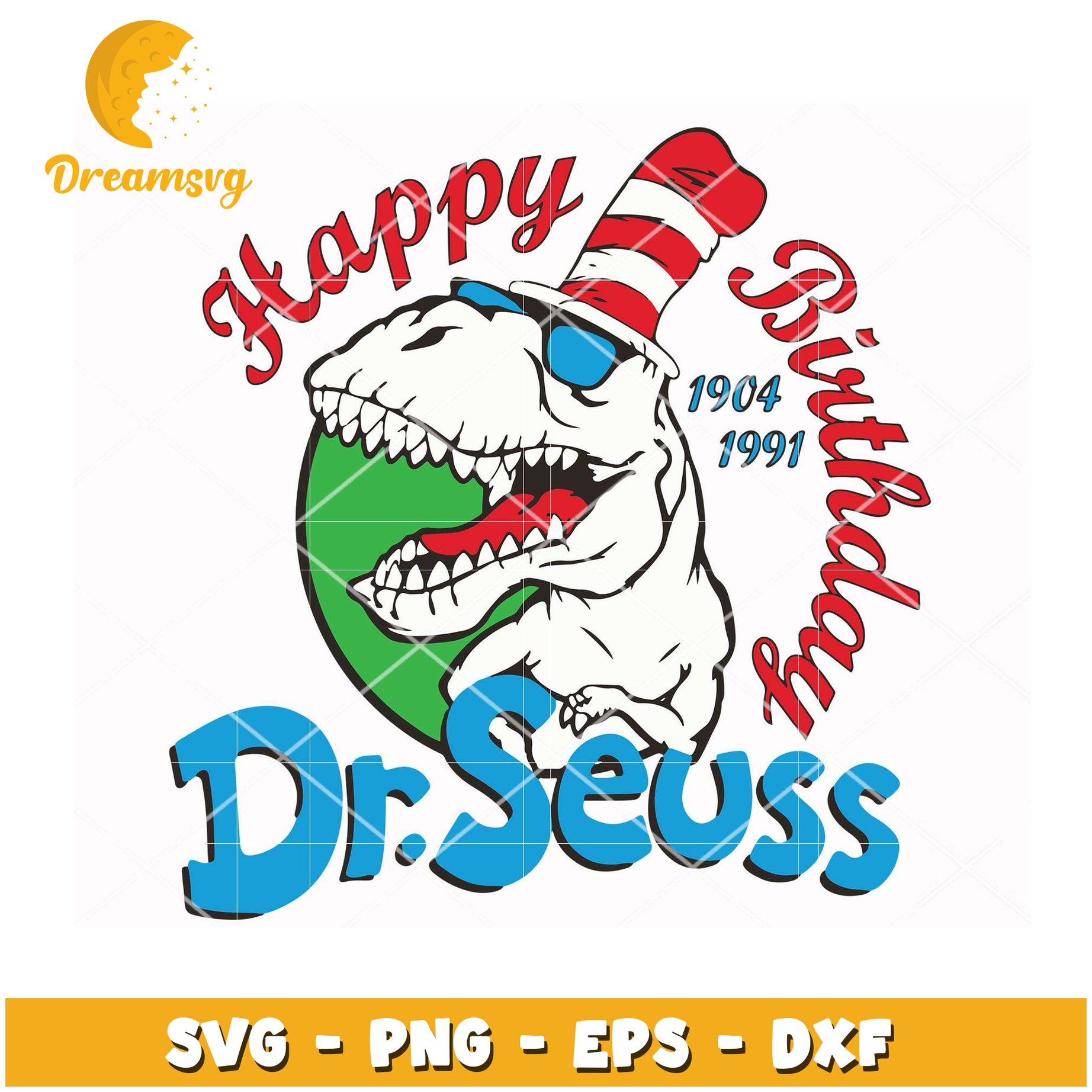 Dr Seuss Dinosaur Birthday SVG