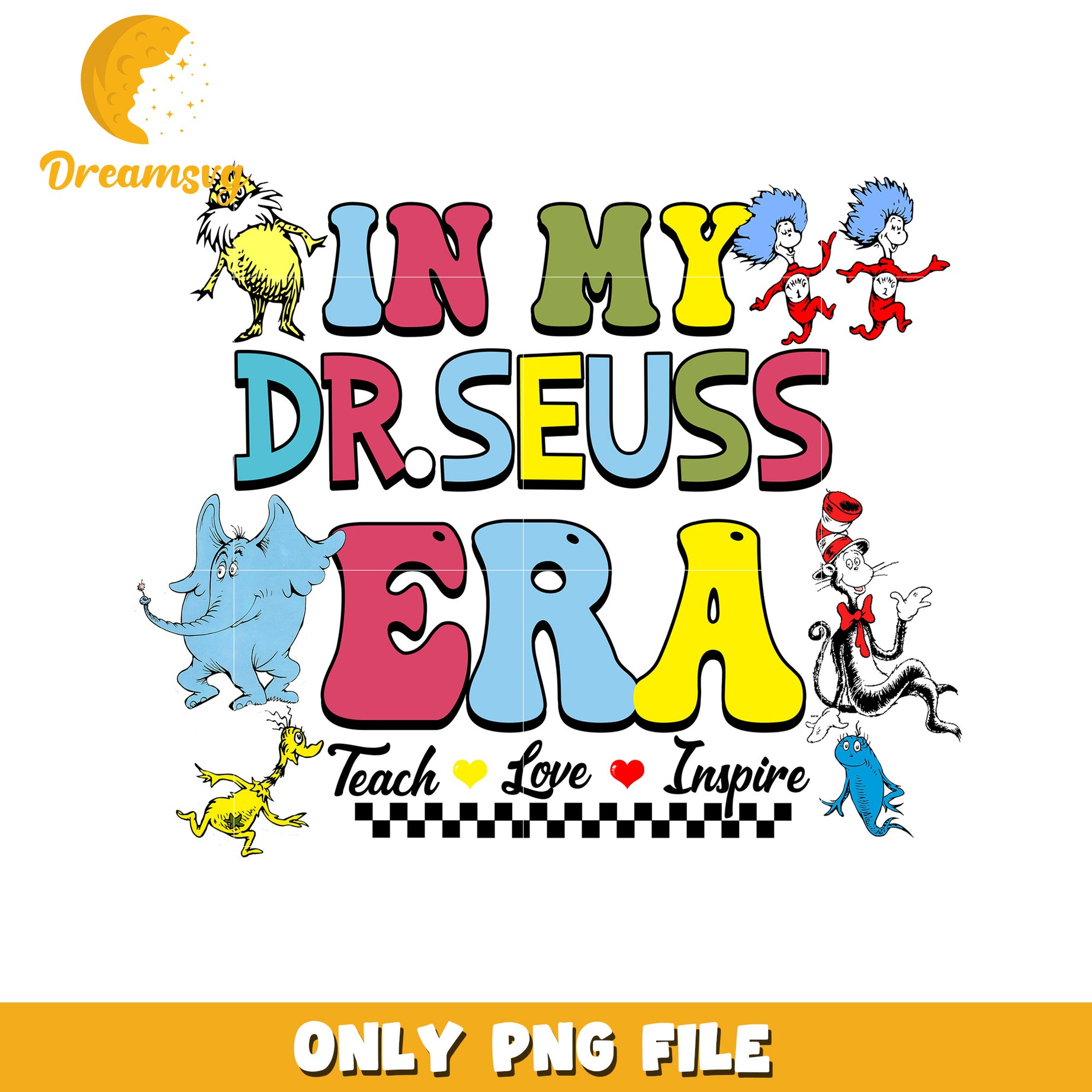 Dr Seuss Era PNG Sublimation Design