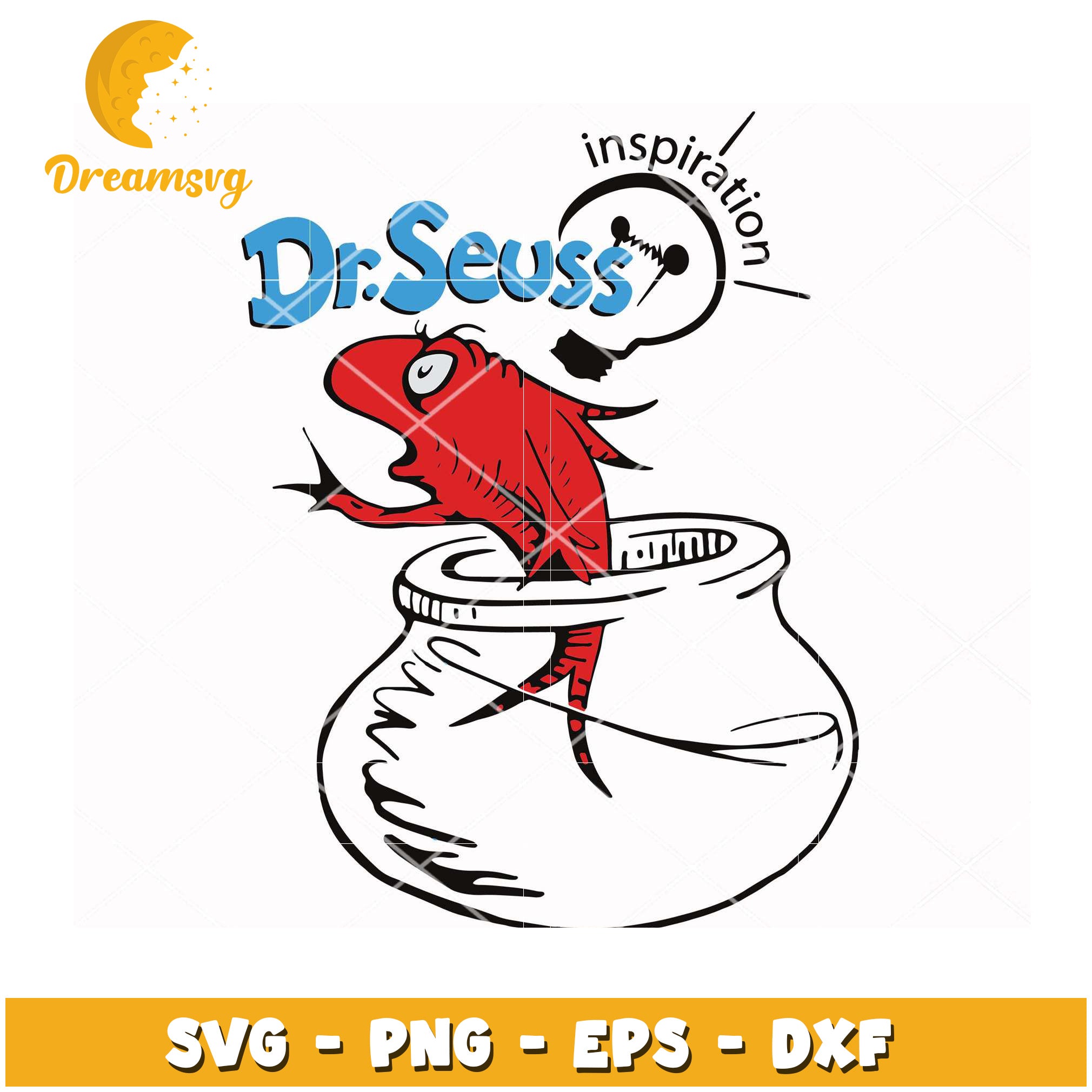 Dr Seuss Fish SVG Instant Download