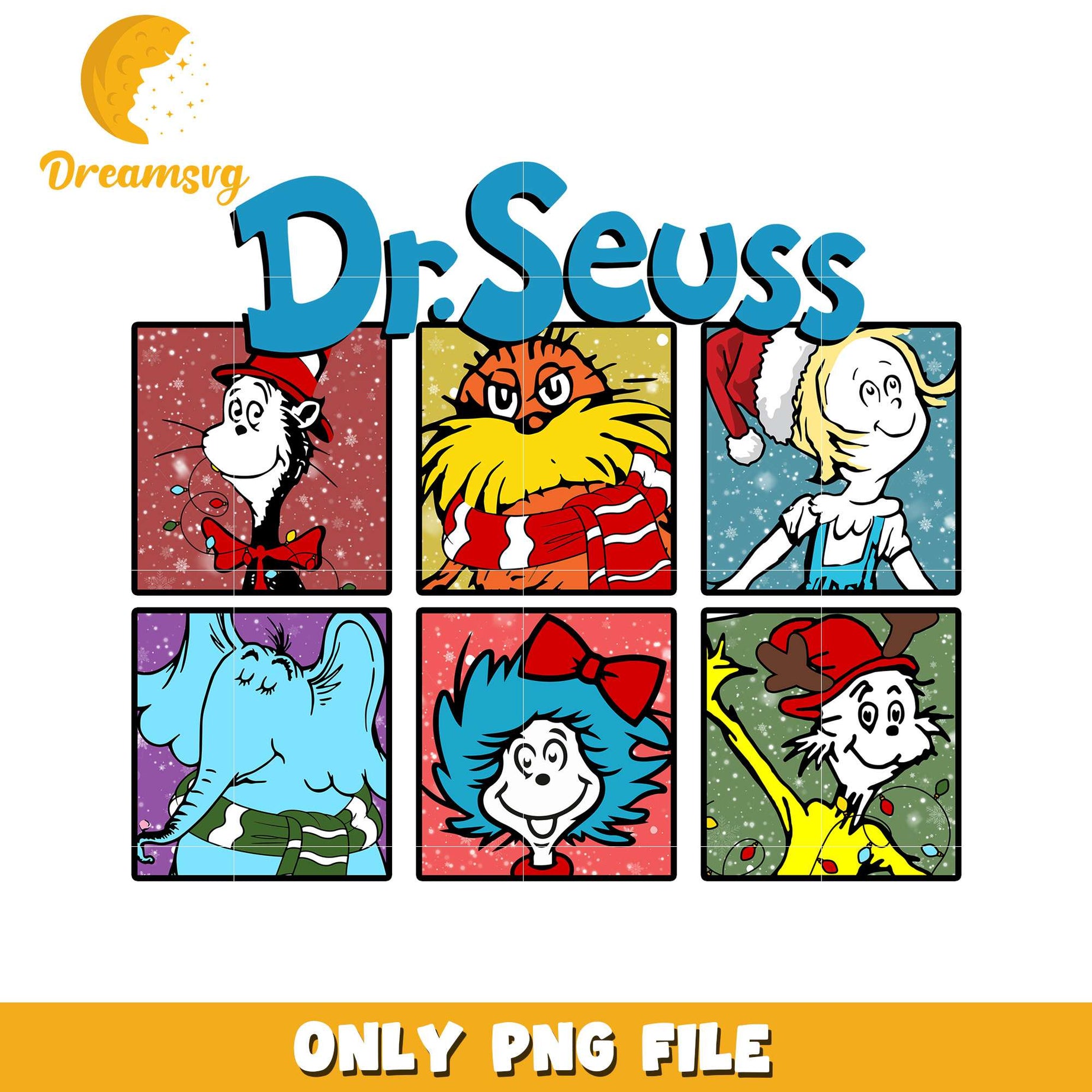 Dr Seuss Holiday Character Collection PNG Downloadable File