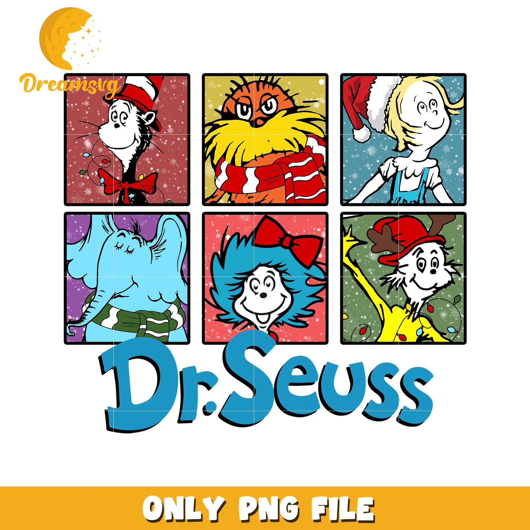 Dr Seuss Holiday Characters Illustration in PNG Format