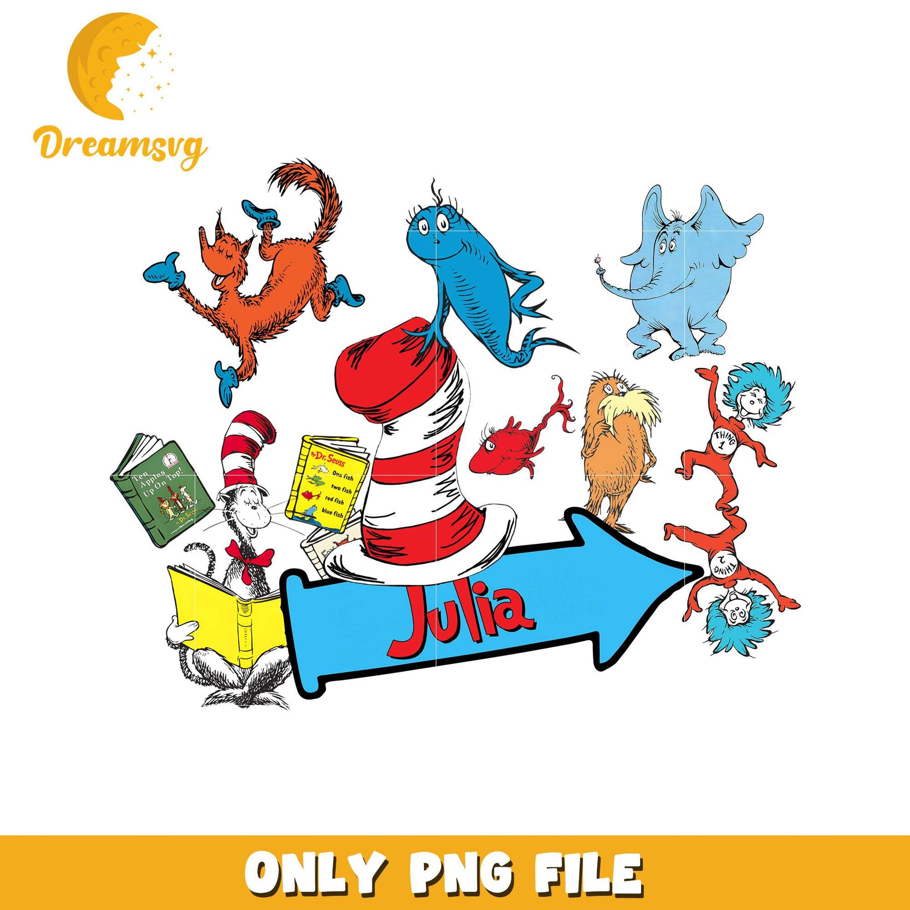 Dr Seuss Inspired Julia PNG Downloadable Art Graphic