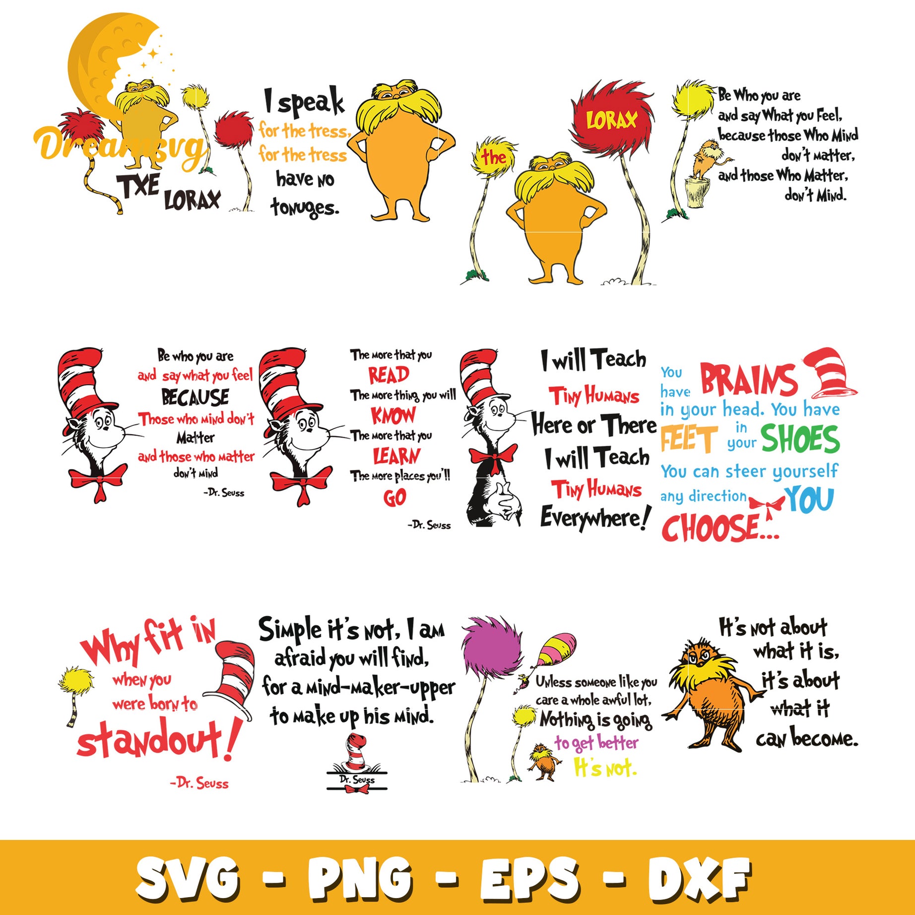 Dr Seuss Inspired SVG Bundle for Creative Projects