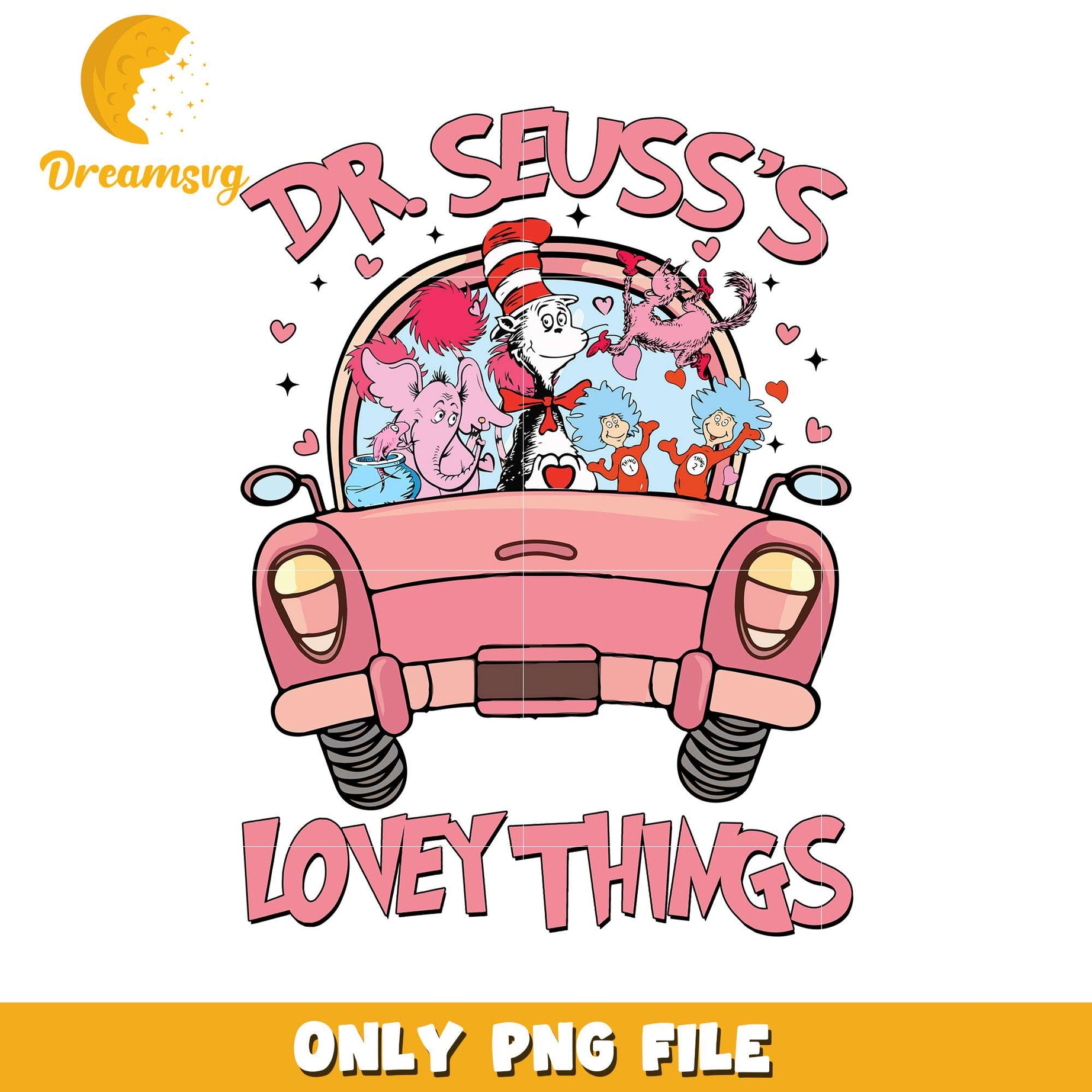 Dr Seuss Lovey Things Cartoon Characters PNG Design File