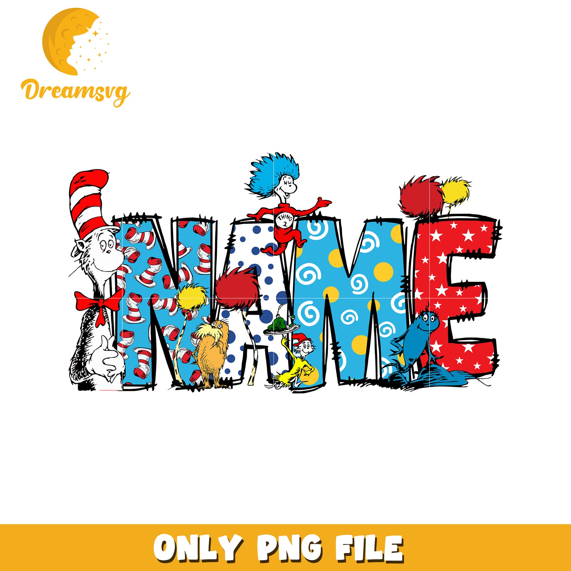 Dr Seuss Name PNG Printable