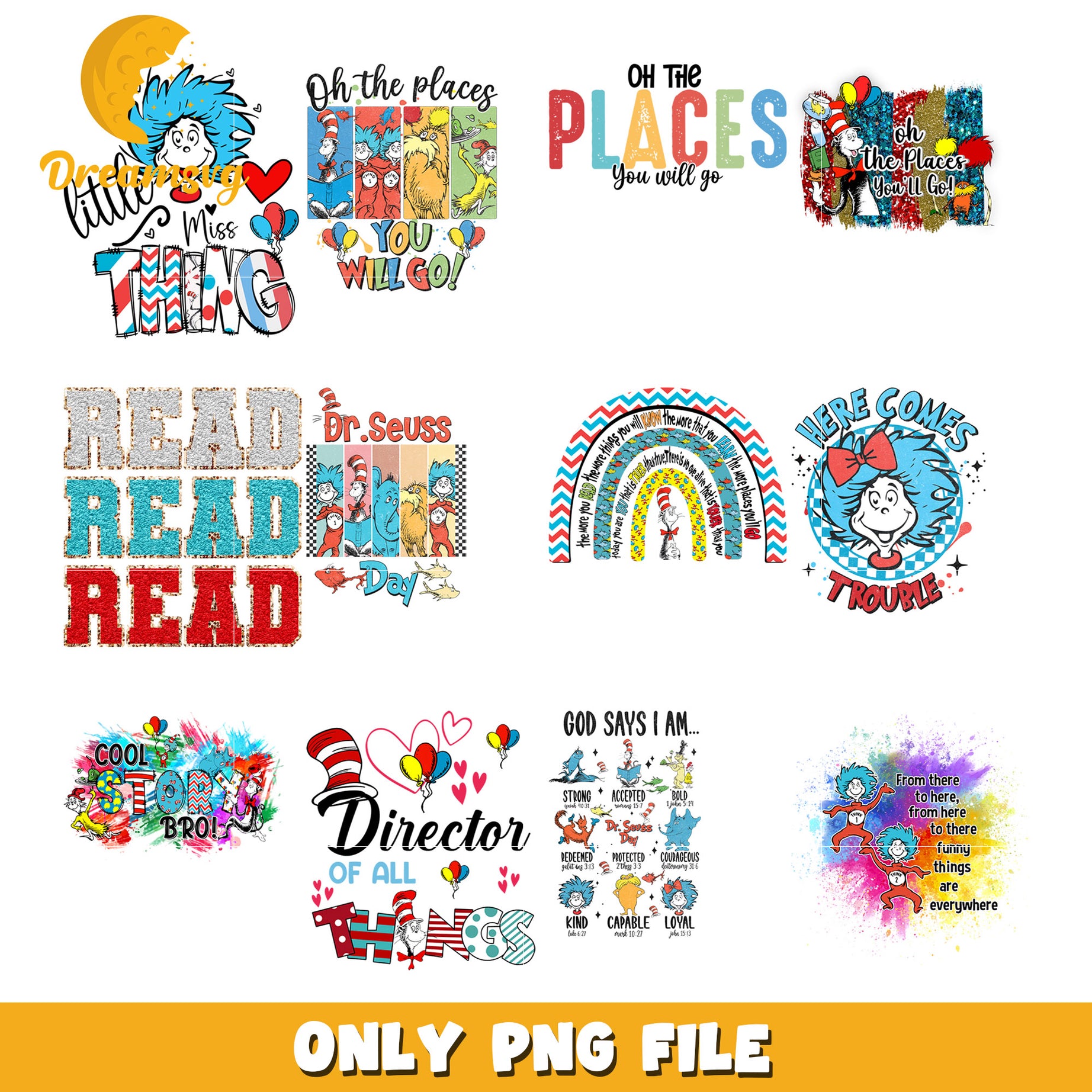 Dr Seuss PNG Bundle Designs