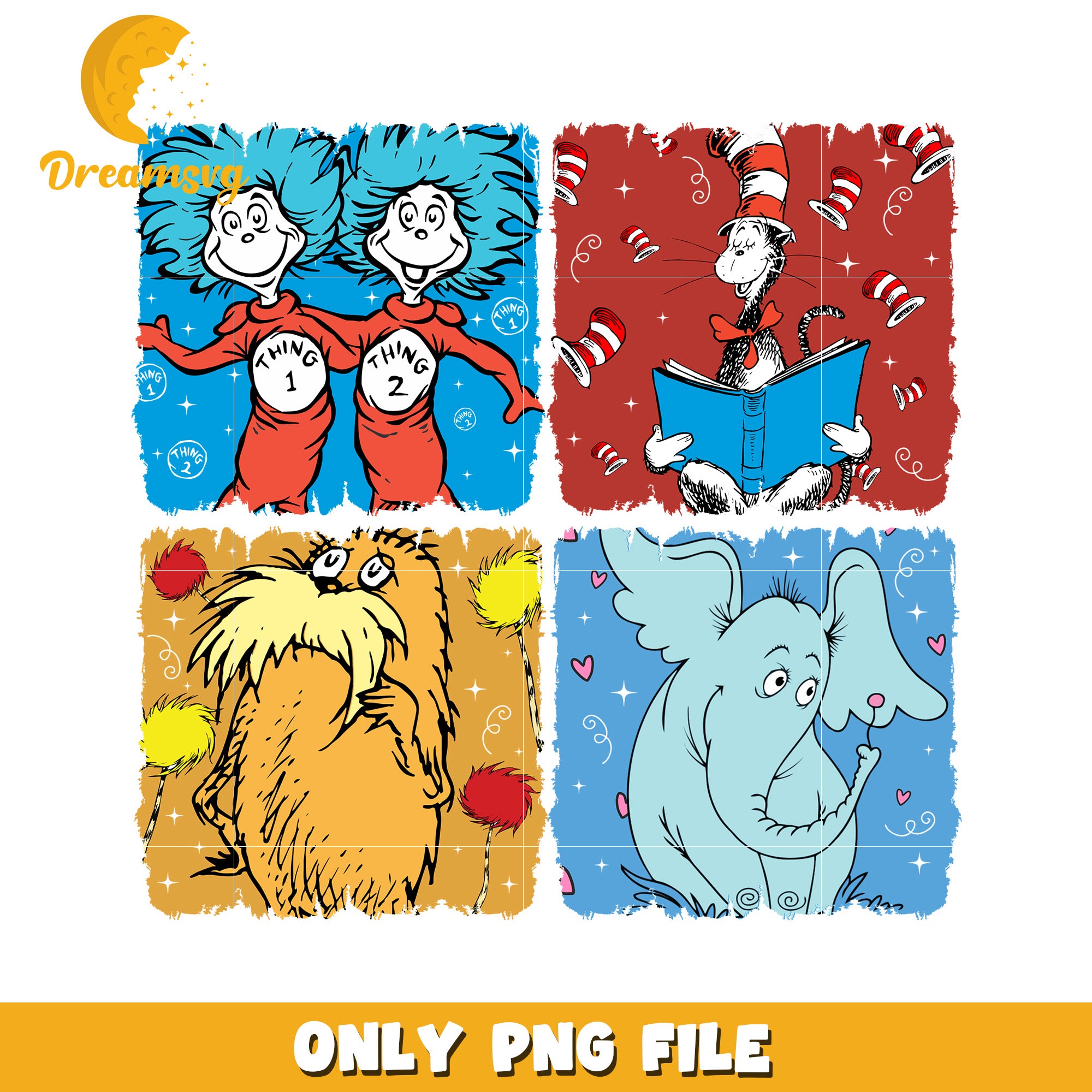 Dr Seuss PNG Characters Sublimation