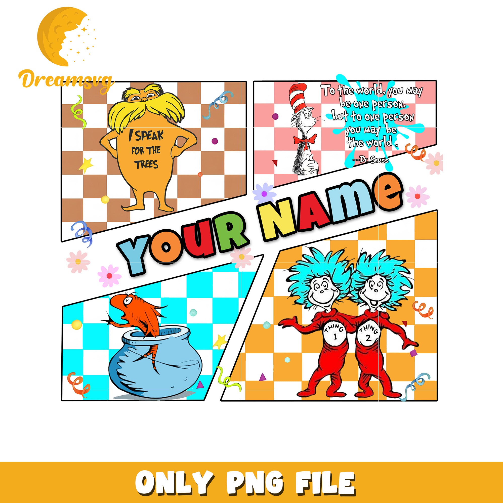Dr Seuss Personalized PNG Sublimation Design