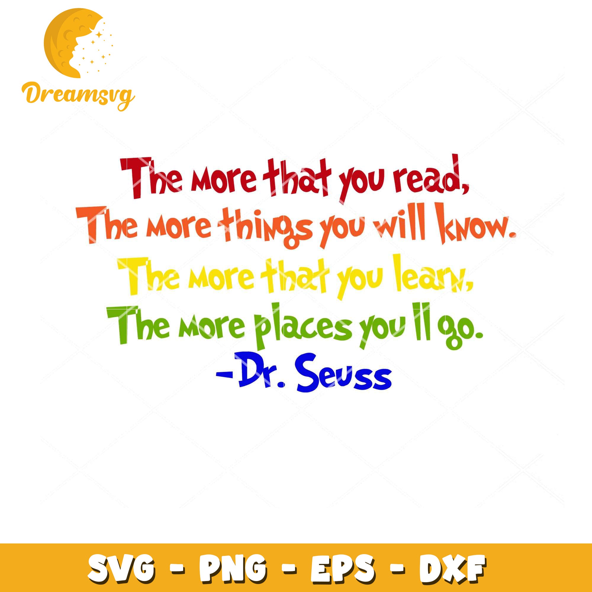 Dr Seuss Quote SVG Instant Download for Fun Learning Decor