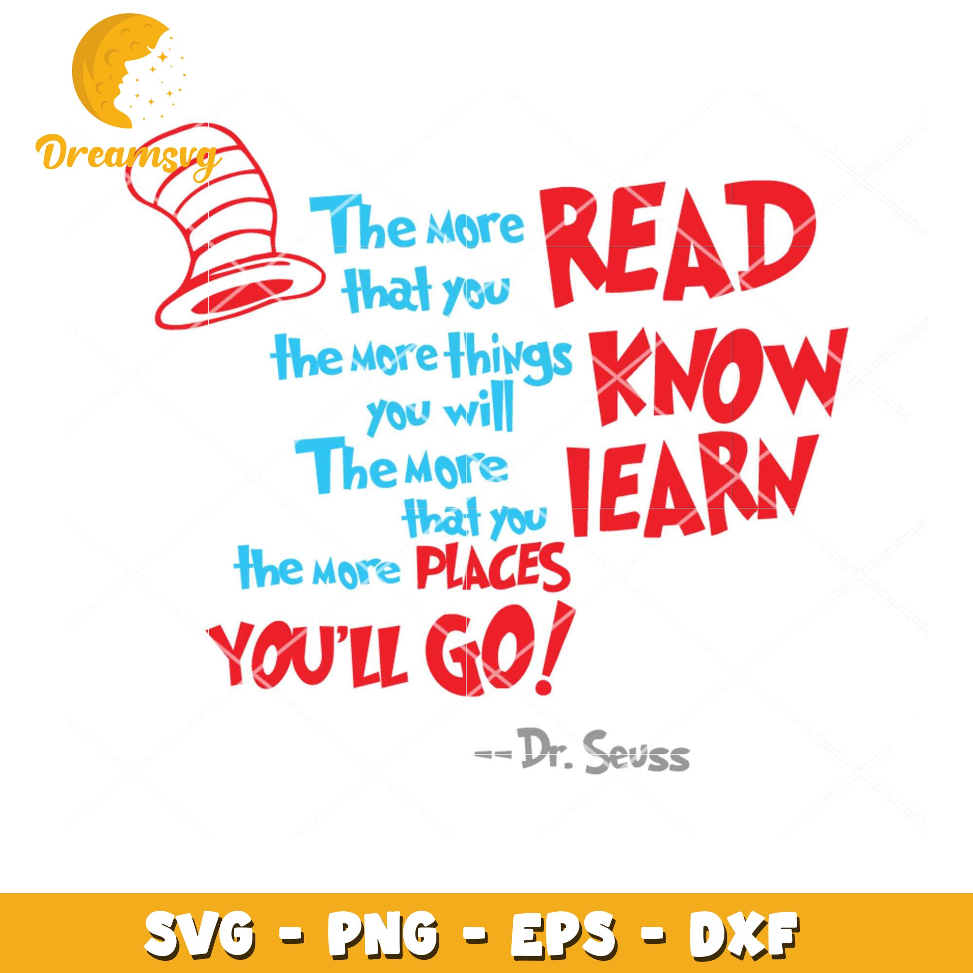 Dr Seuss Read Know Learn SVG